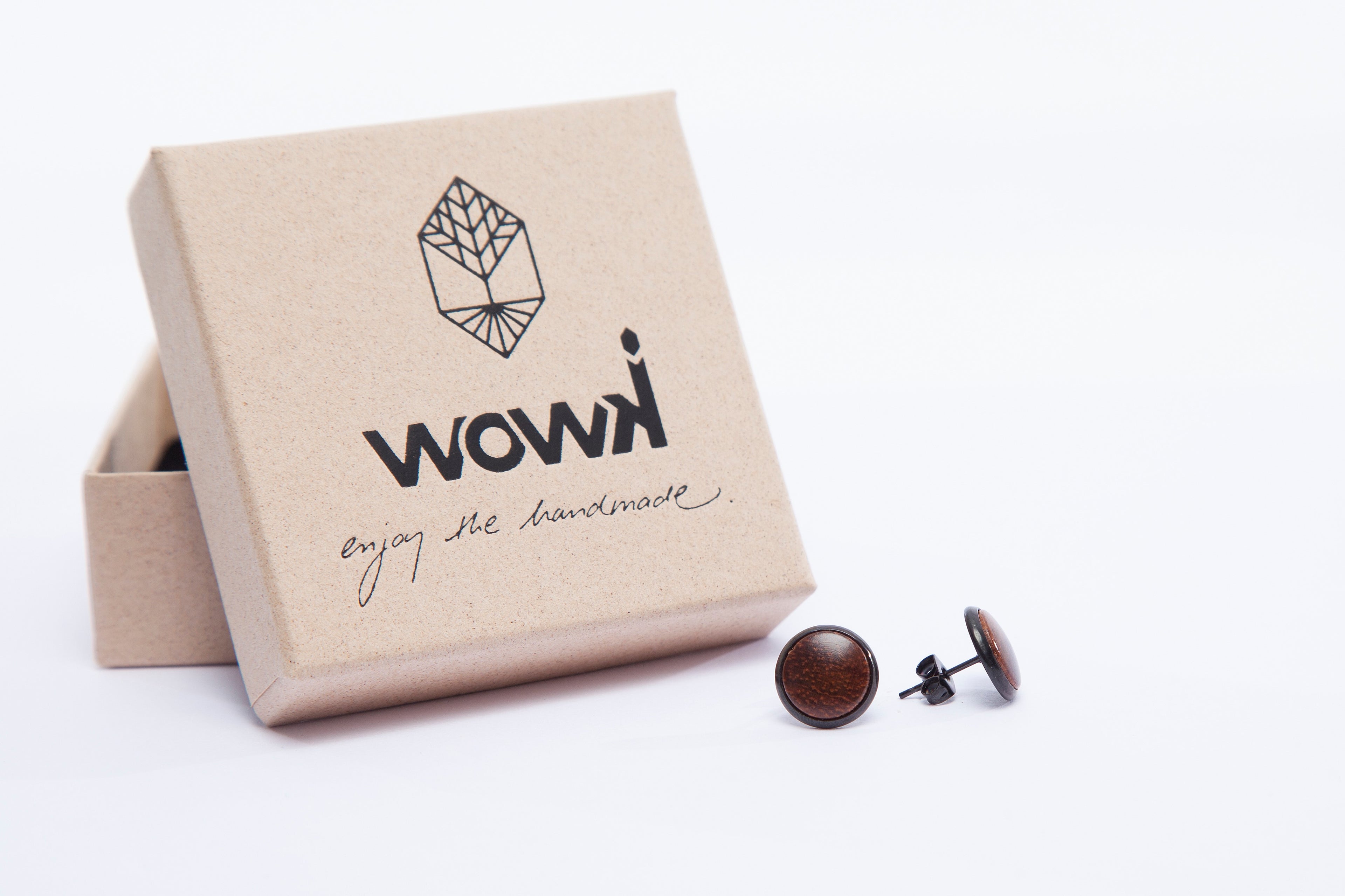Ohrringe schwarz mit Teakholz von wowki