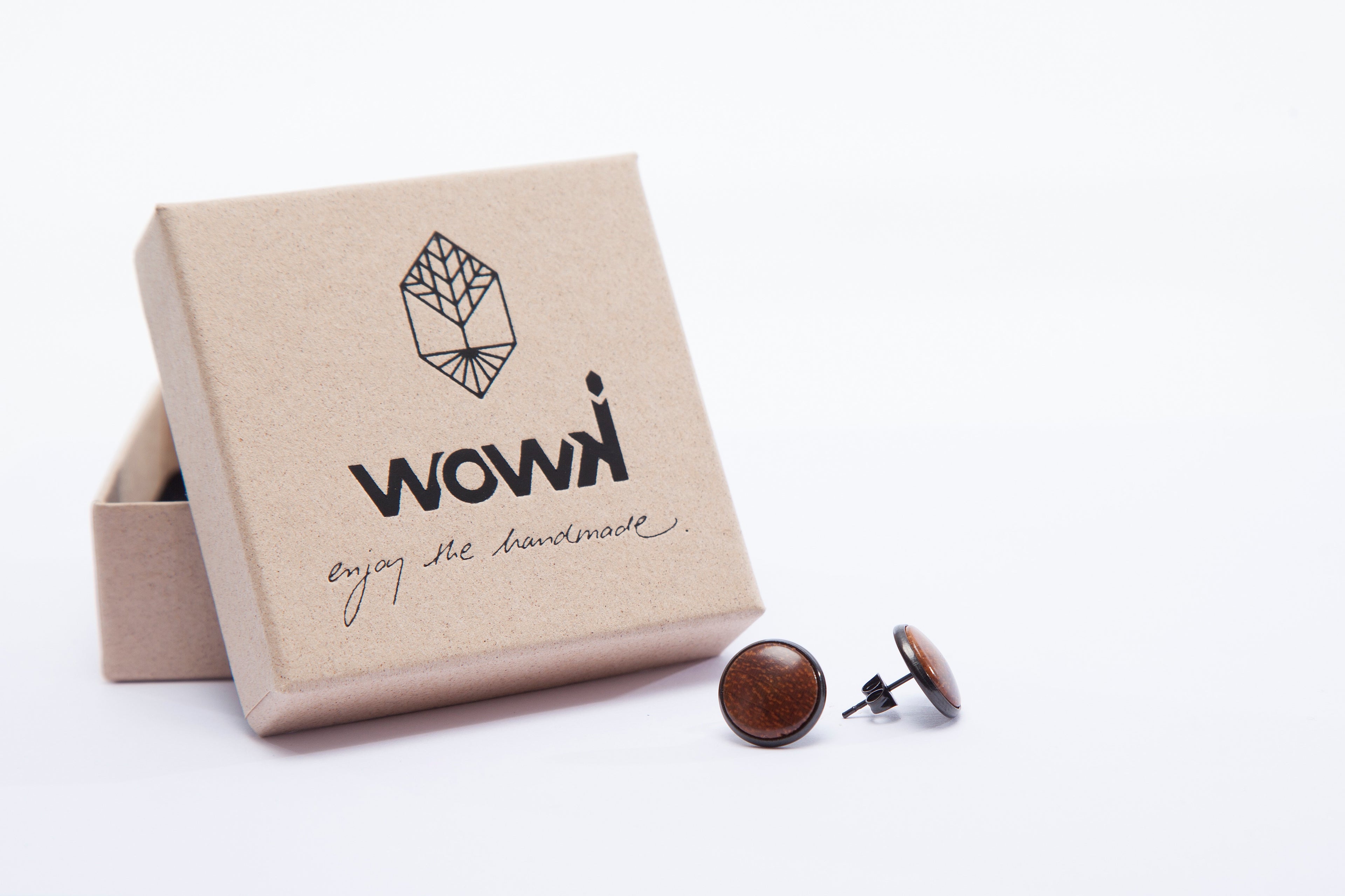 Ohrringe schwarz mit Teakholz von wowki