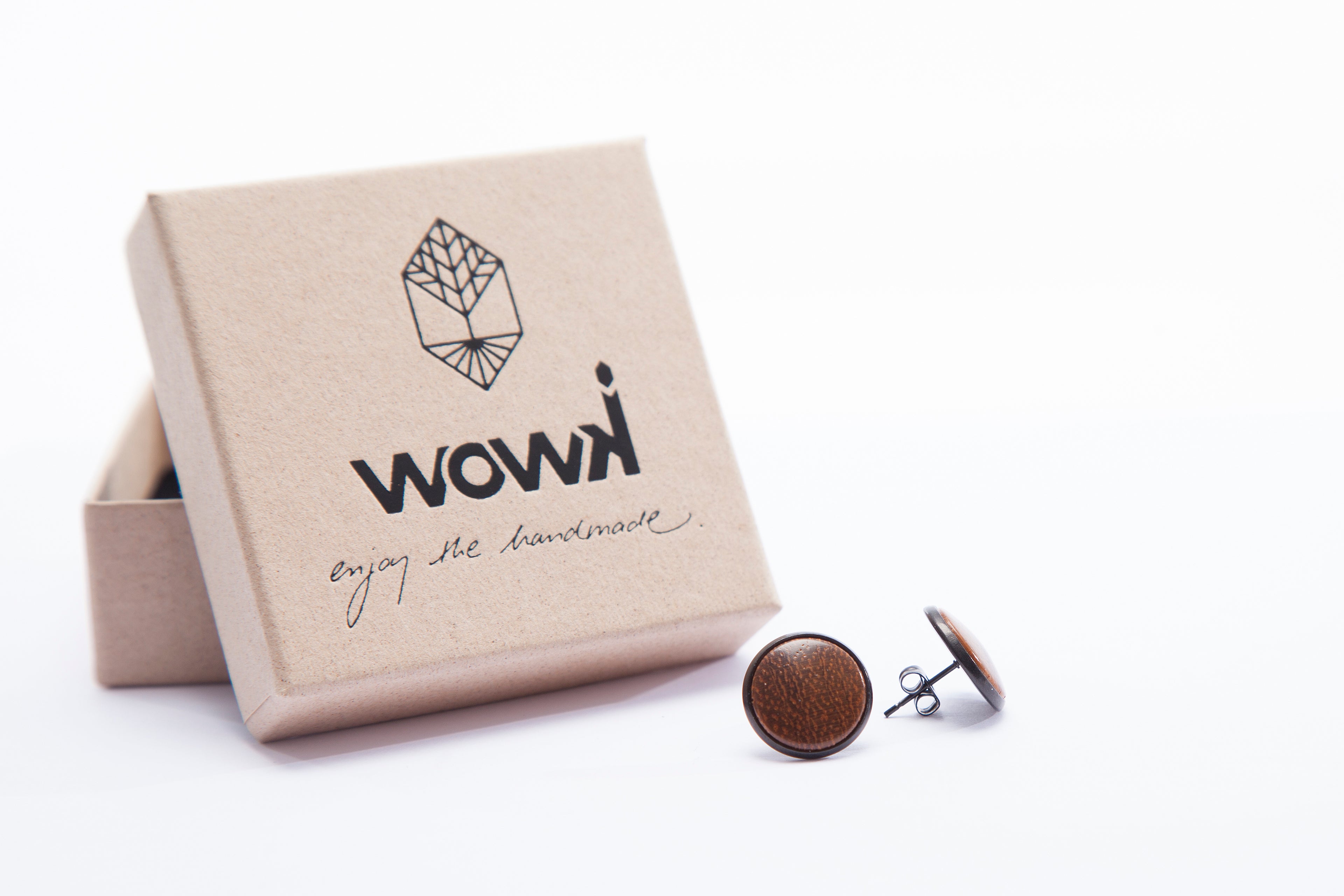 Ohrringe schwarz mit Teakholz von wowki