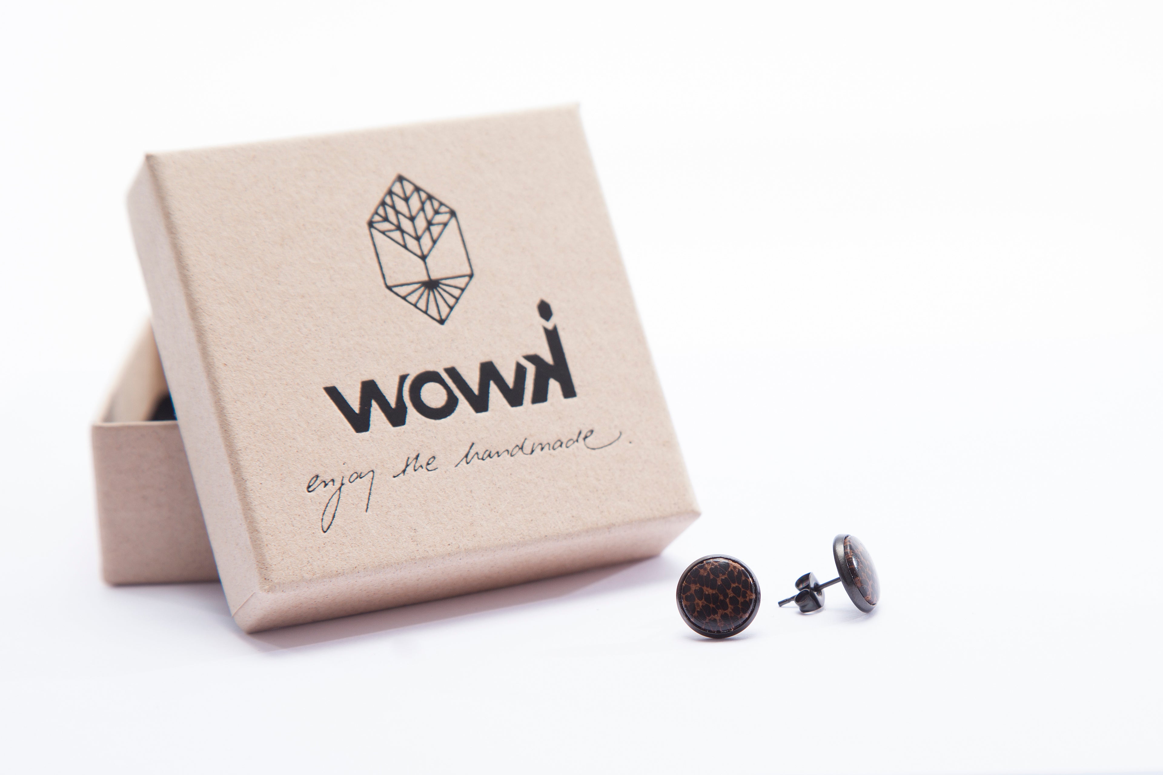 Ohrringe schwarz mit dunklem Palmenholz von wowki