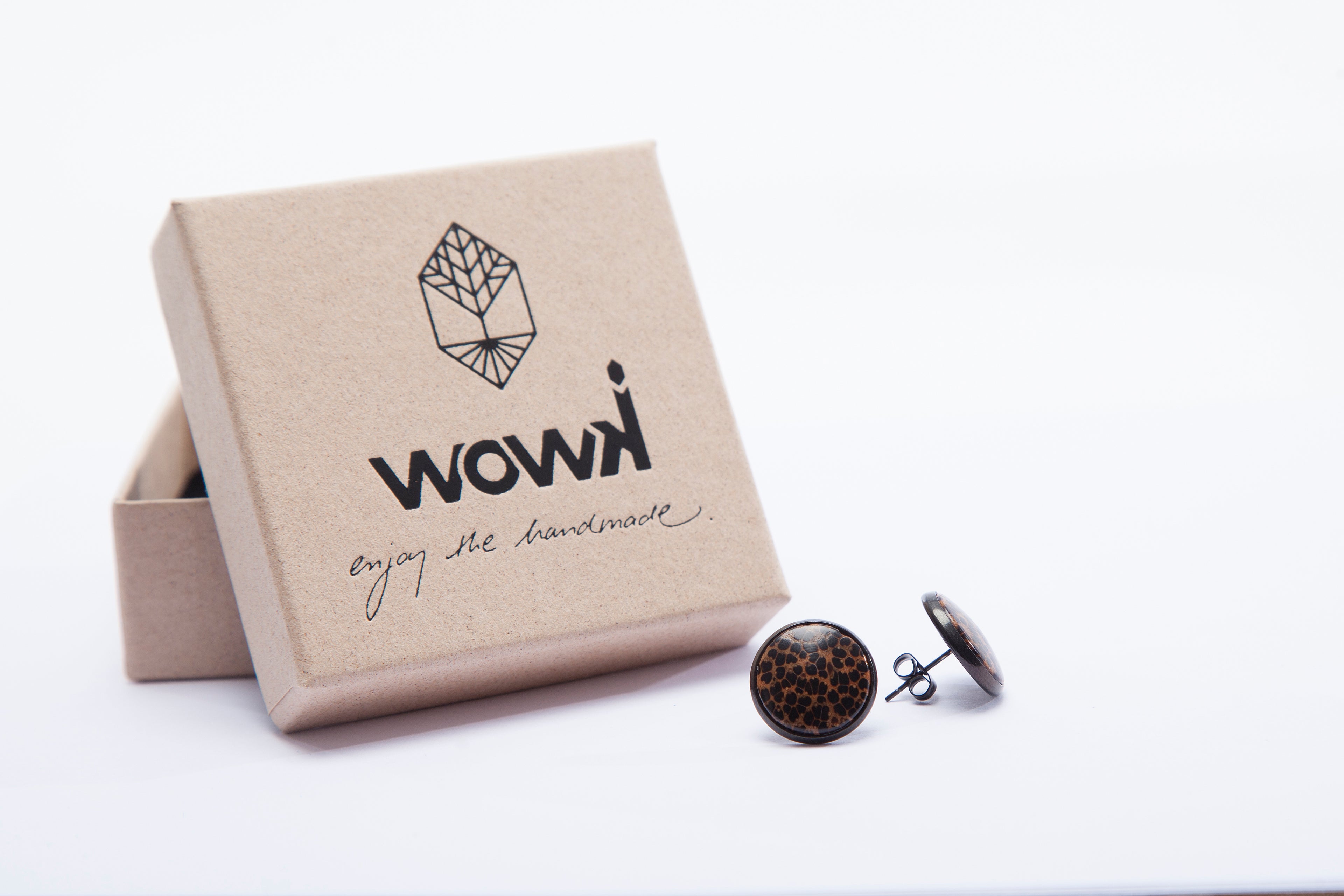 Ohrringe schwarz mit dunklem Palmenholz von wowki