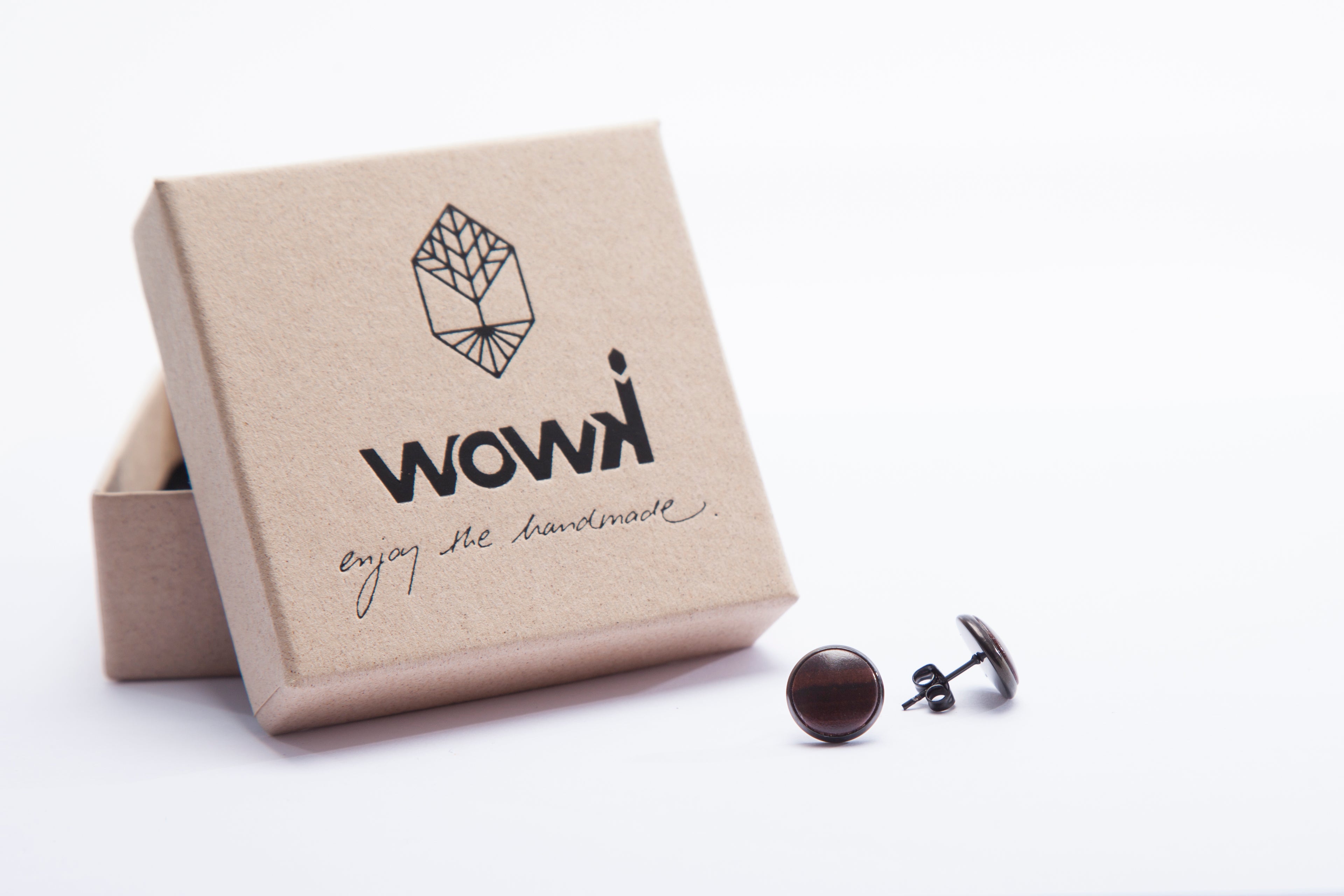 Ohrringe schwarz mit Palisanderholz von wowki