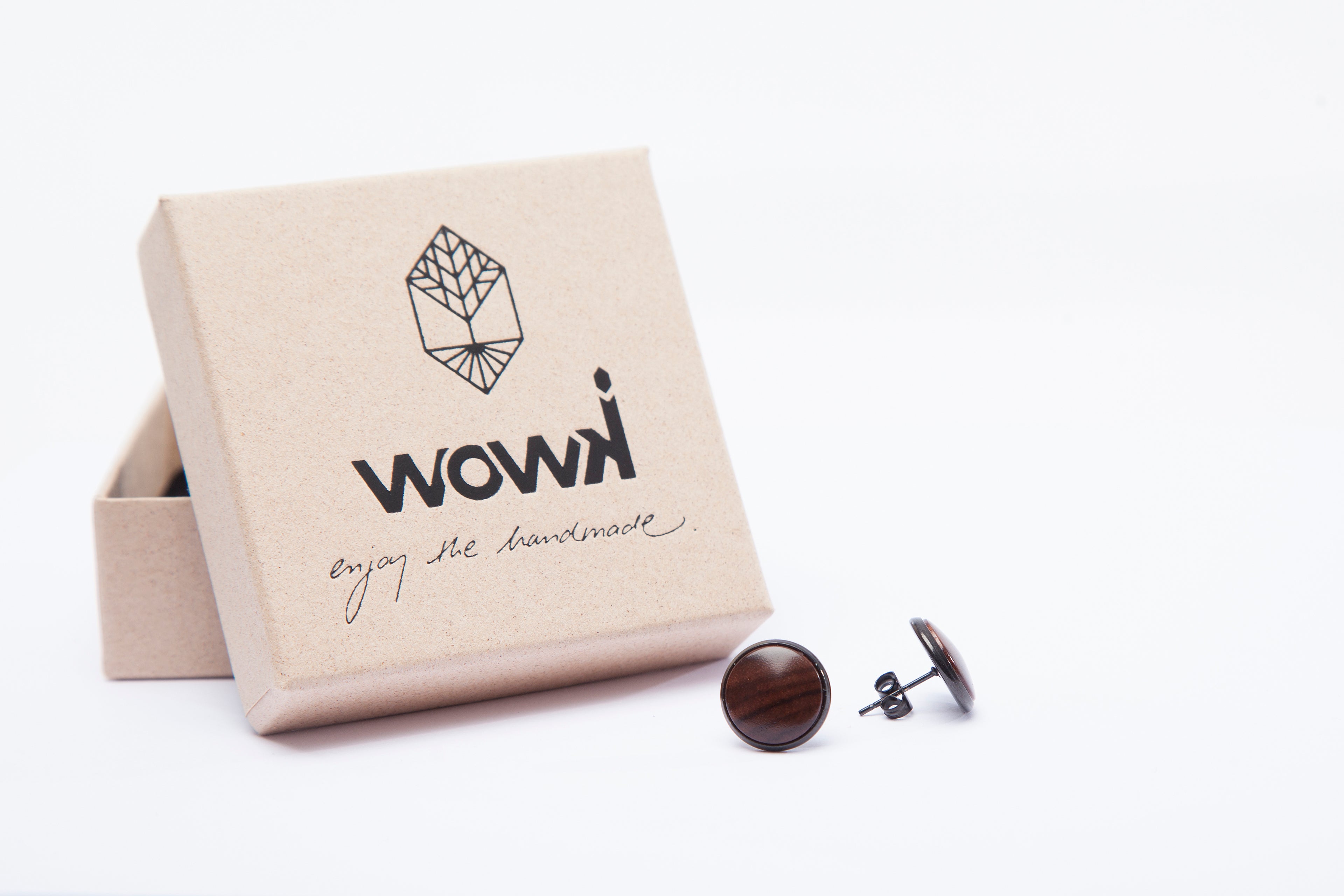 Ohrringe schwarz mit Palisanderholz von wowki