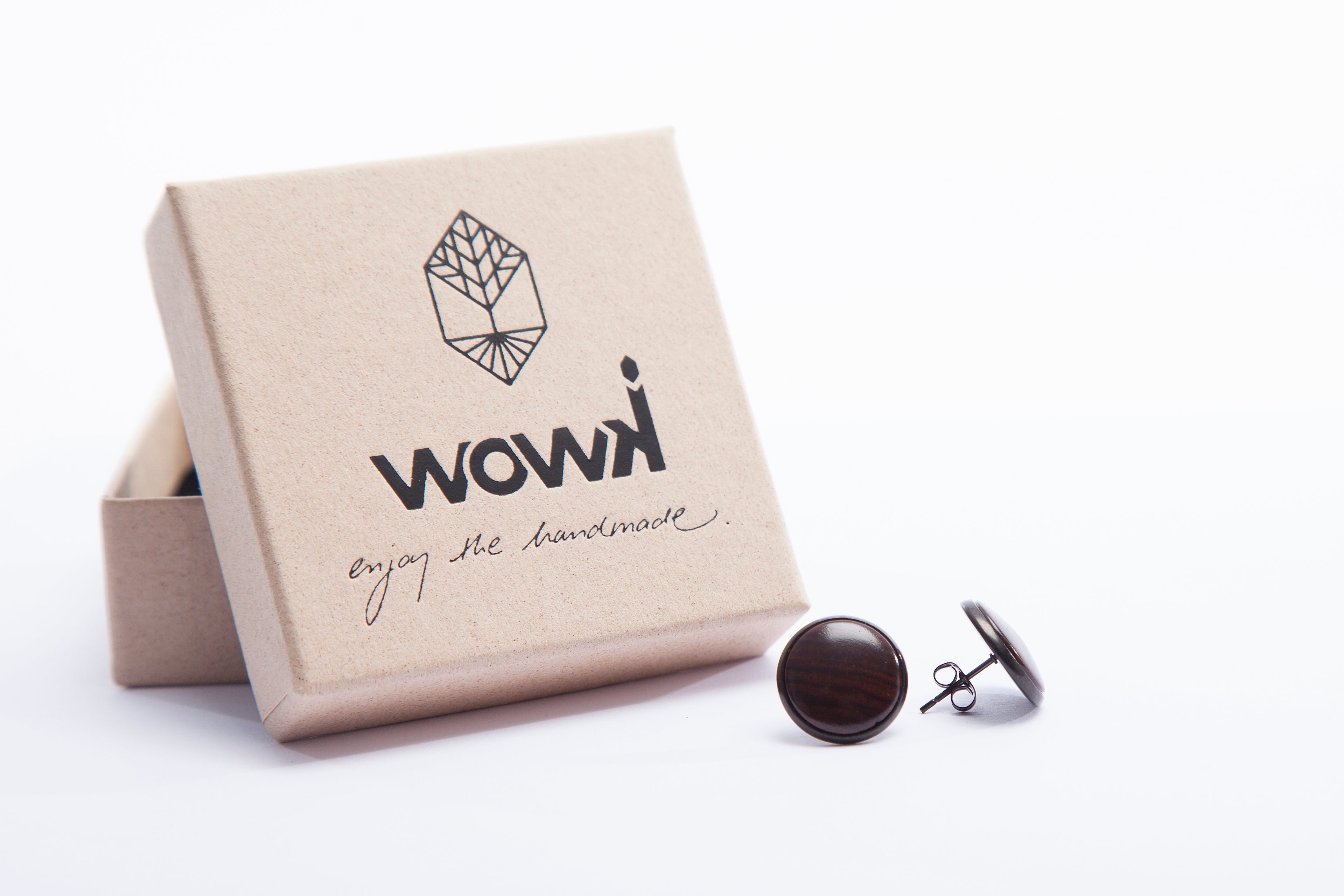 Ohrringe schwarz mit Palisanderholz von wowki