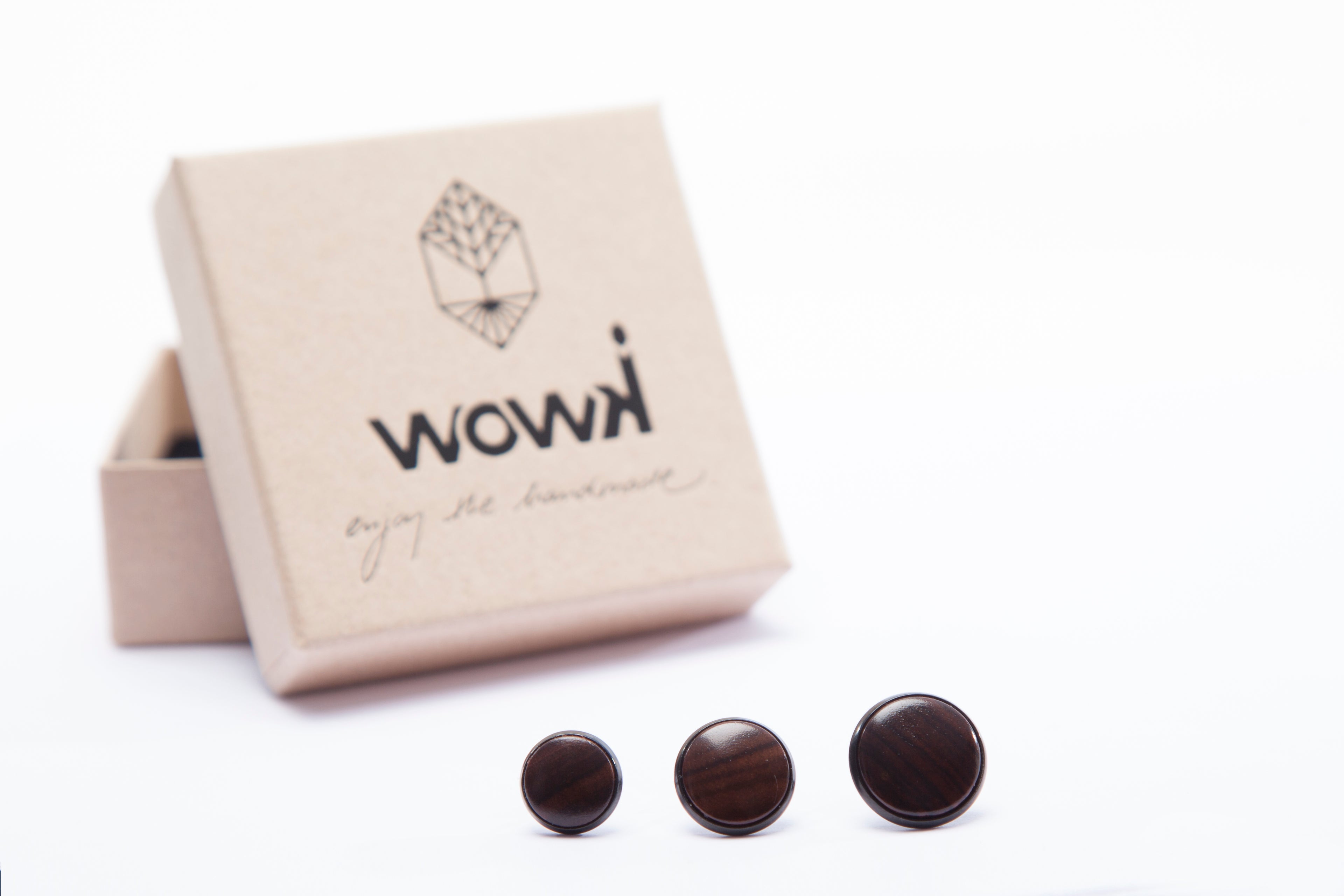 Ohrringe schwarz mit Palisanderholz von wowki