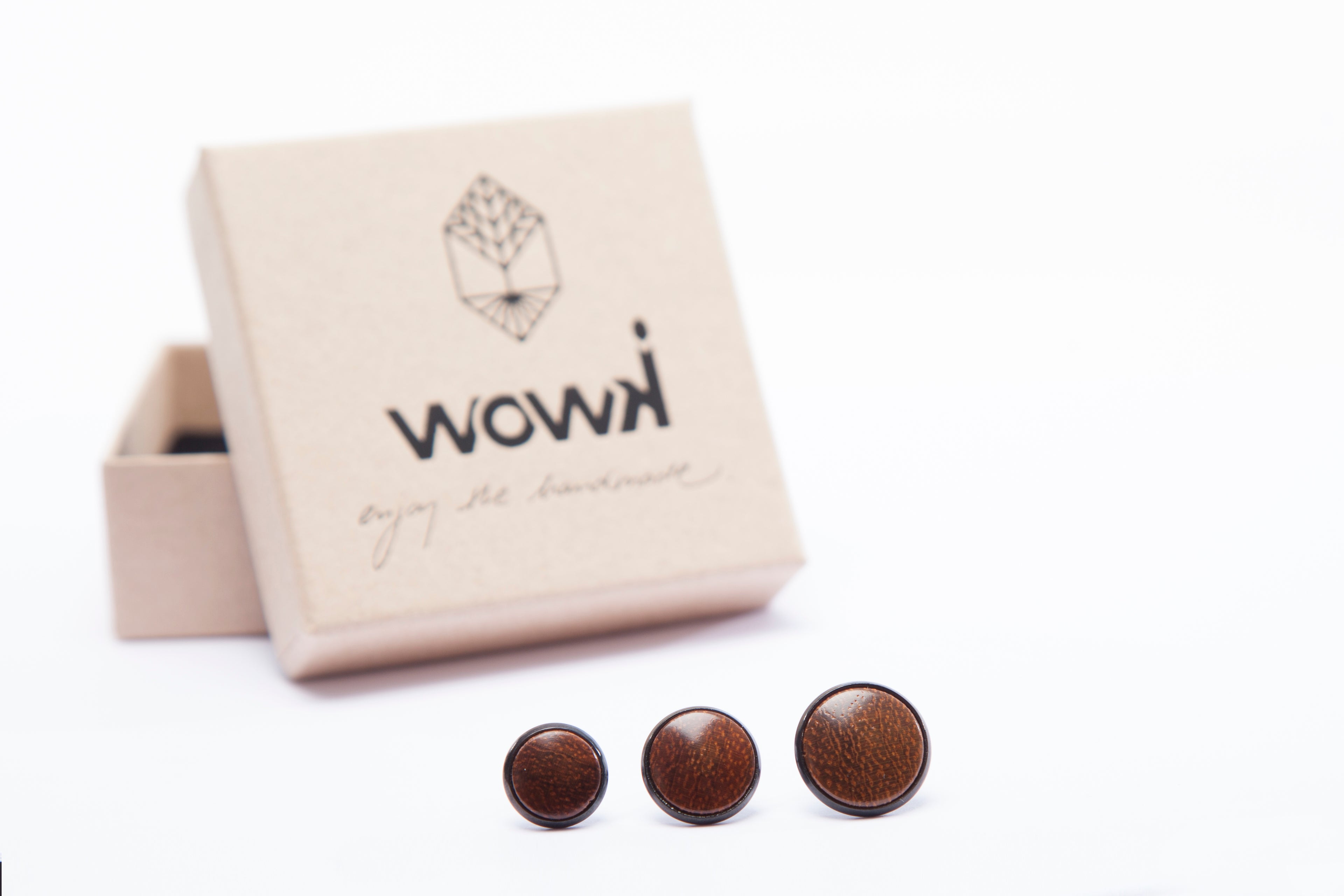 Ohrringe schwarz mit Teakholz von wowki