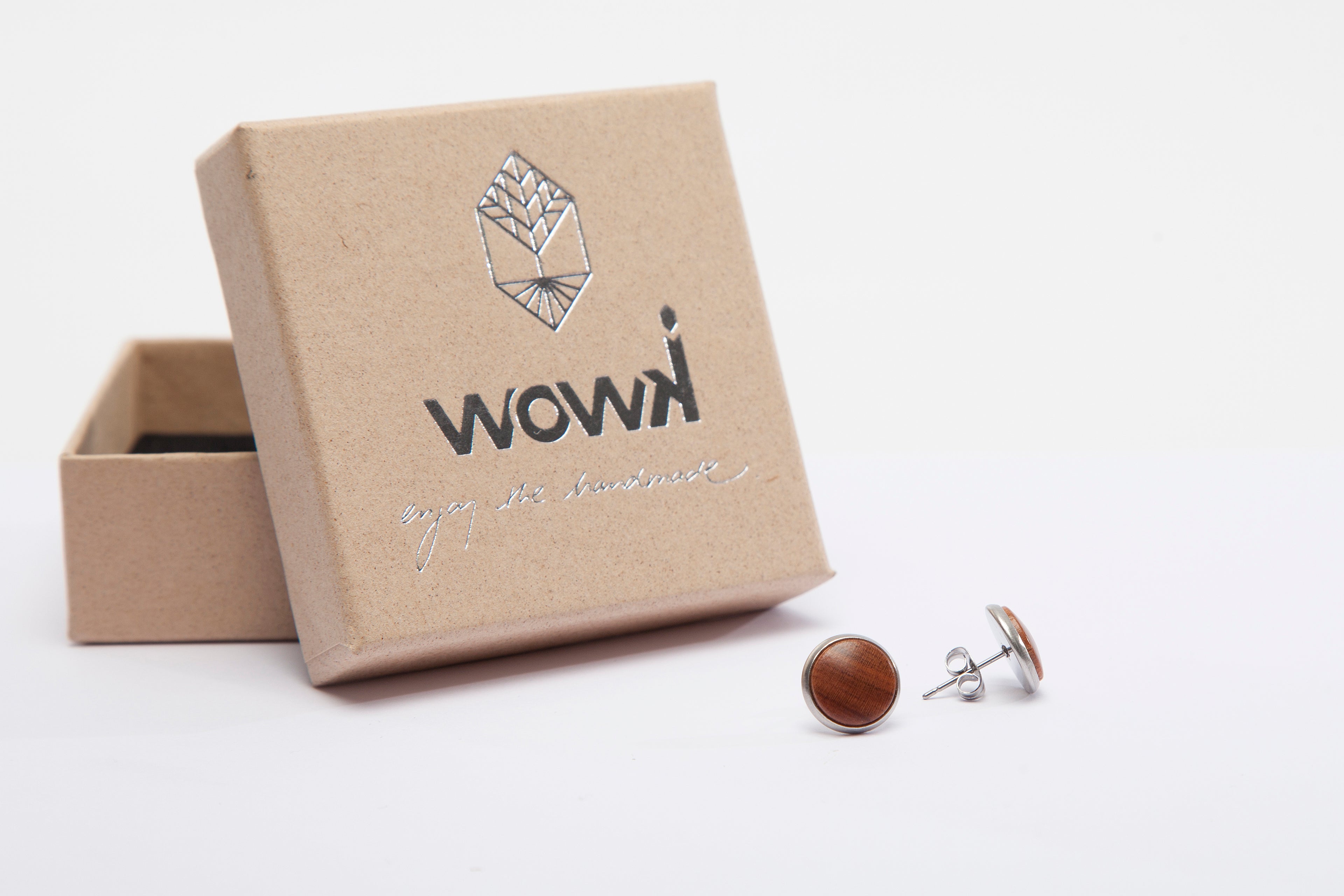 Ohrringe Silber mit Pflaumenholz von wowki