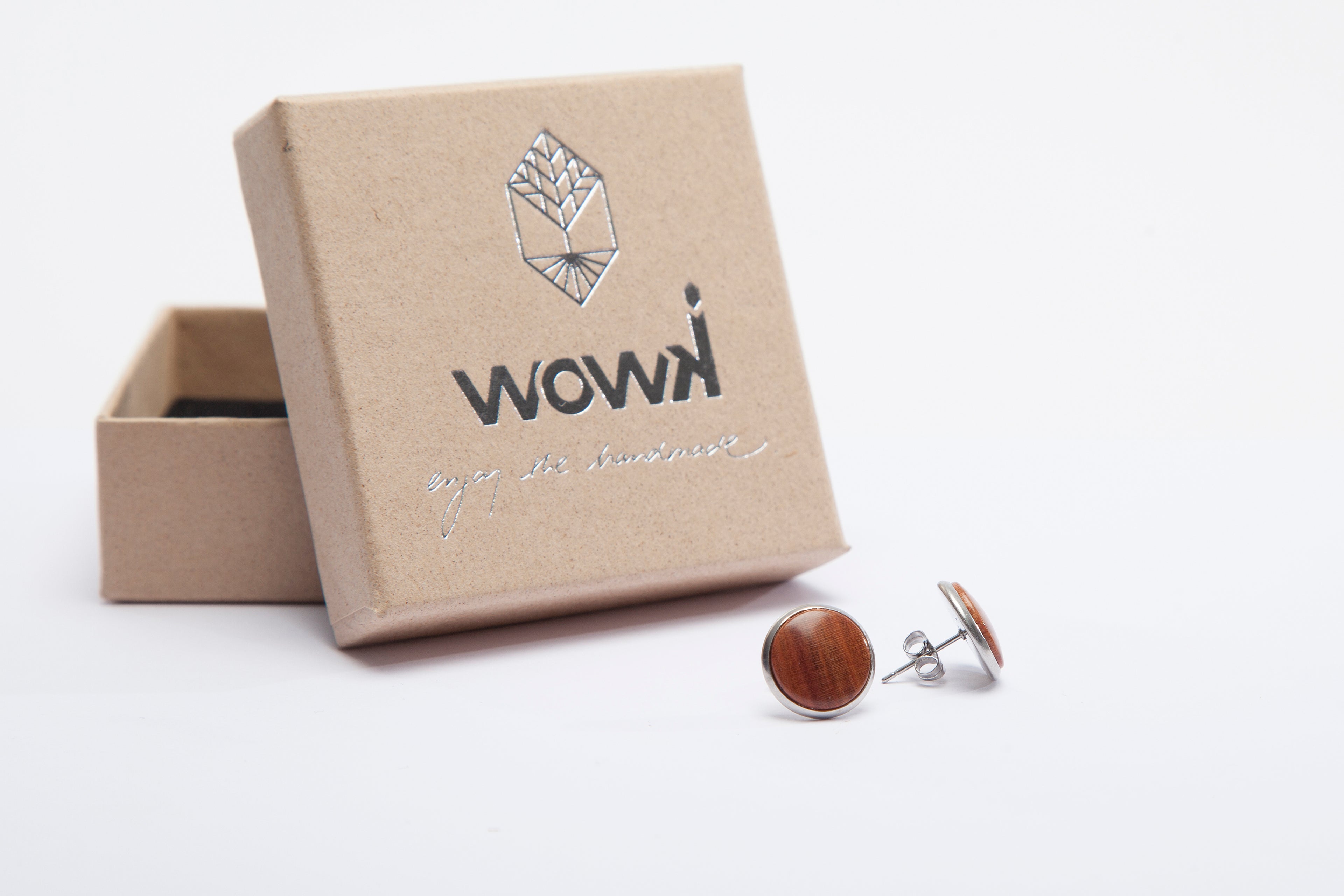 Ohrringe Silber mit Pflaumenholz von wowki