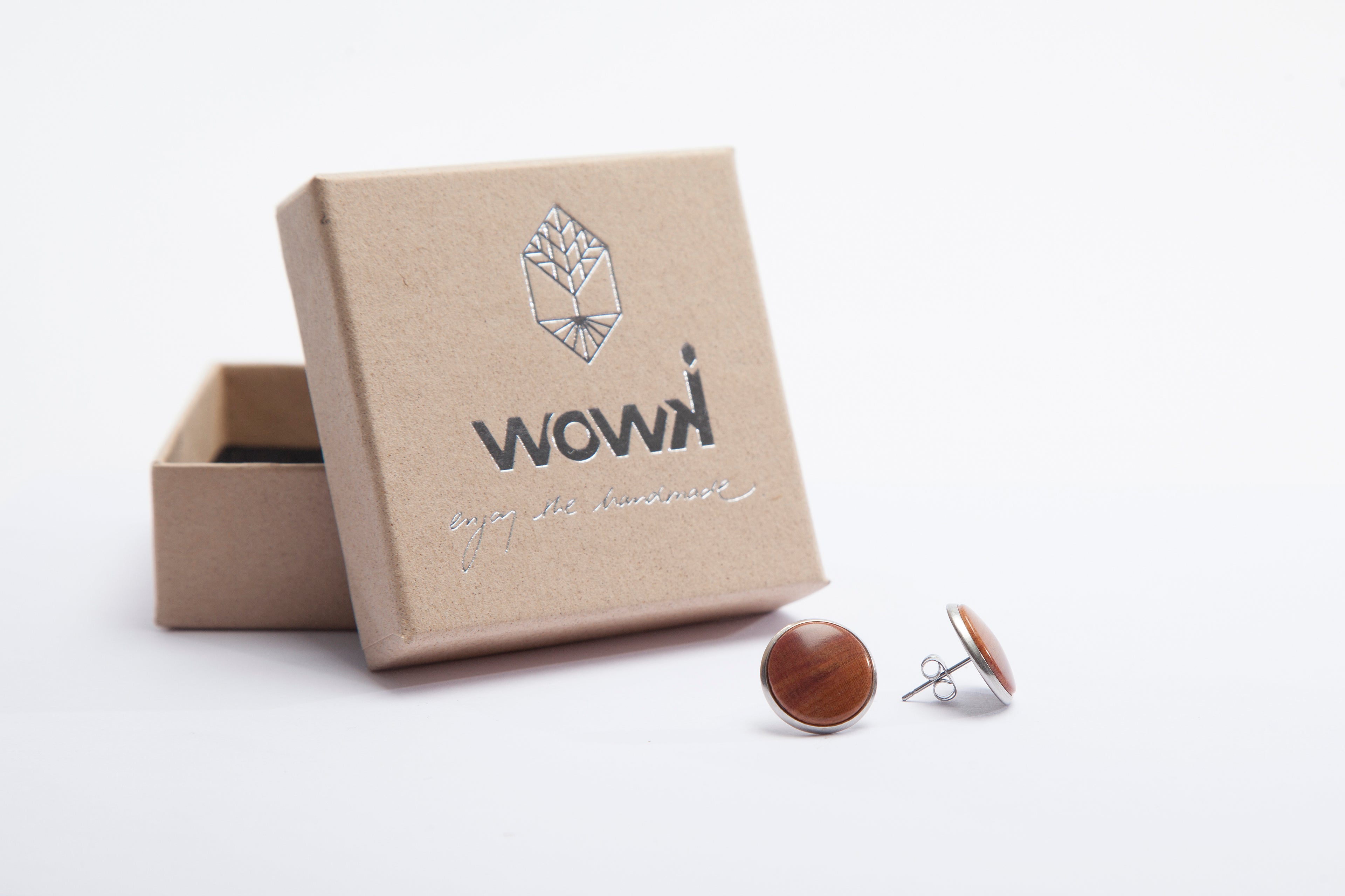 Ohrringe Silber mit Pflaumenholz von wowki