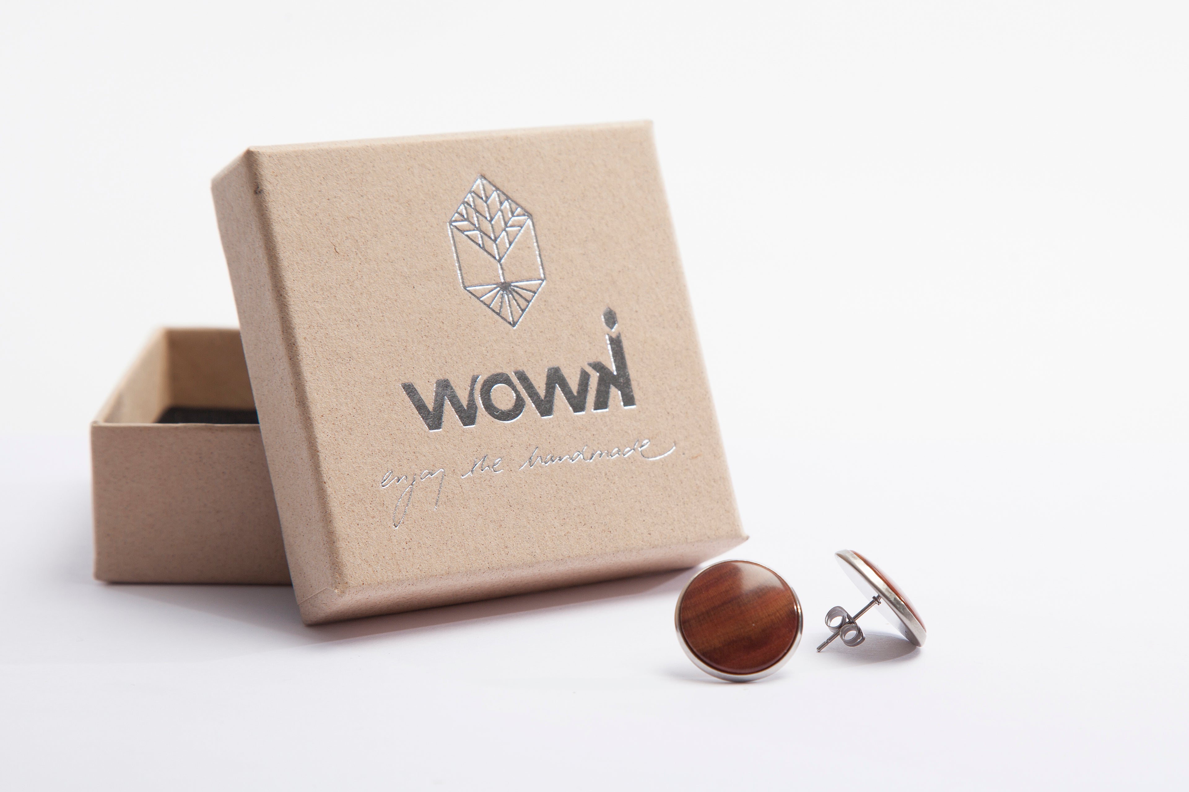 Ohrringe Silber mit Pflaumenholz von wowki