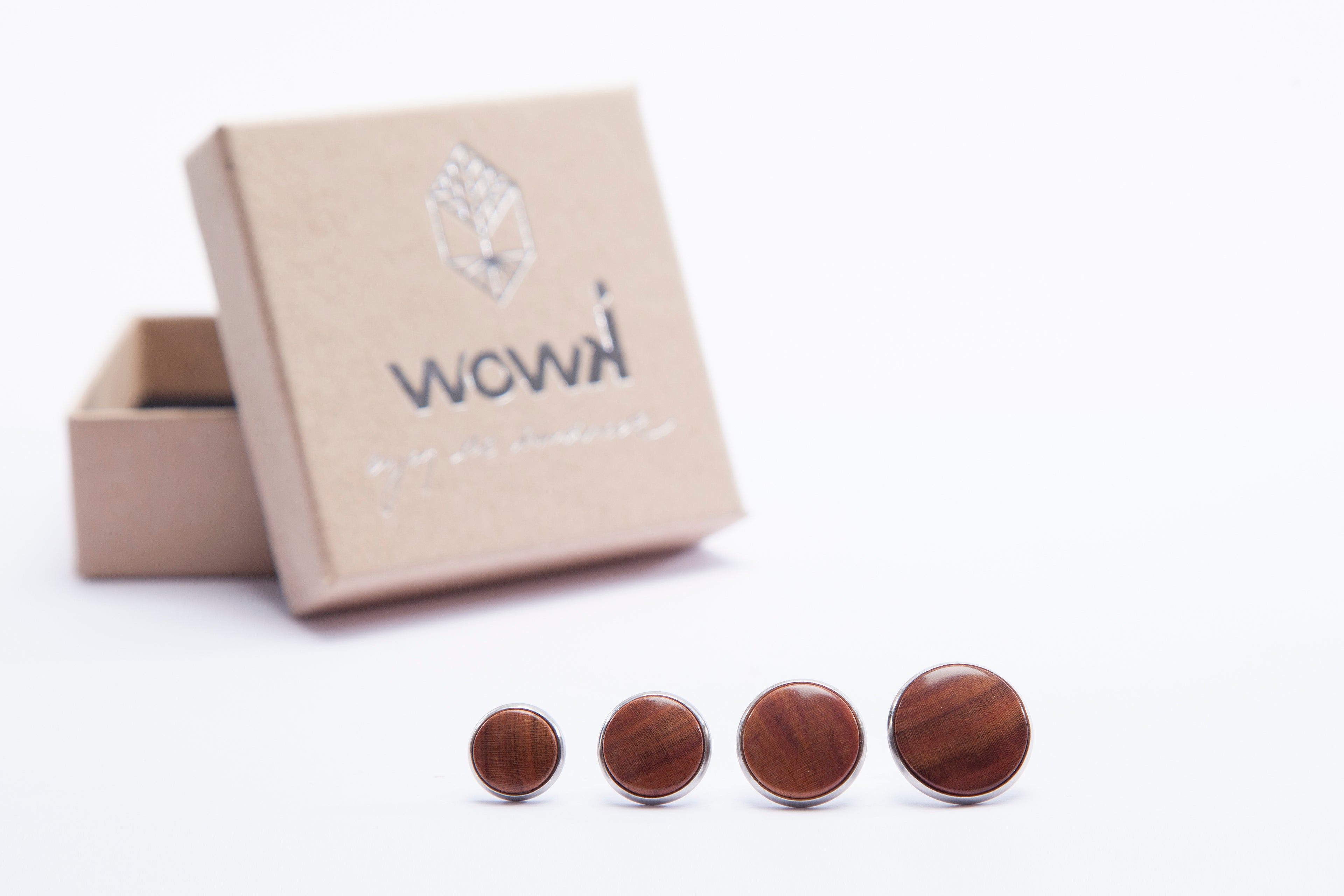 Ohrringe Silber mit Pflaumenholz von wowki