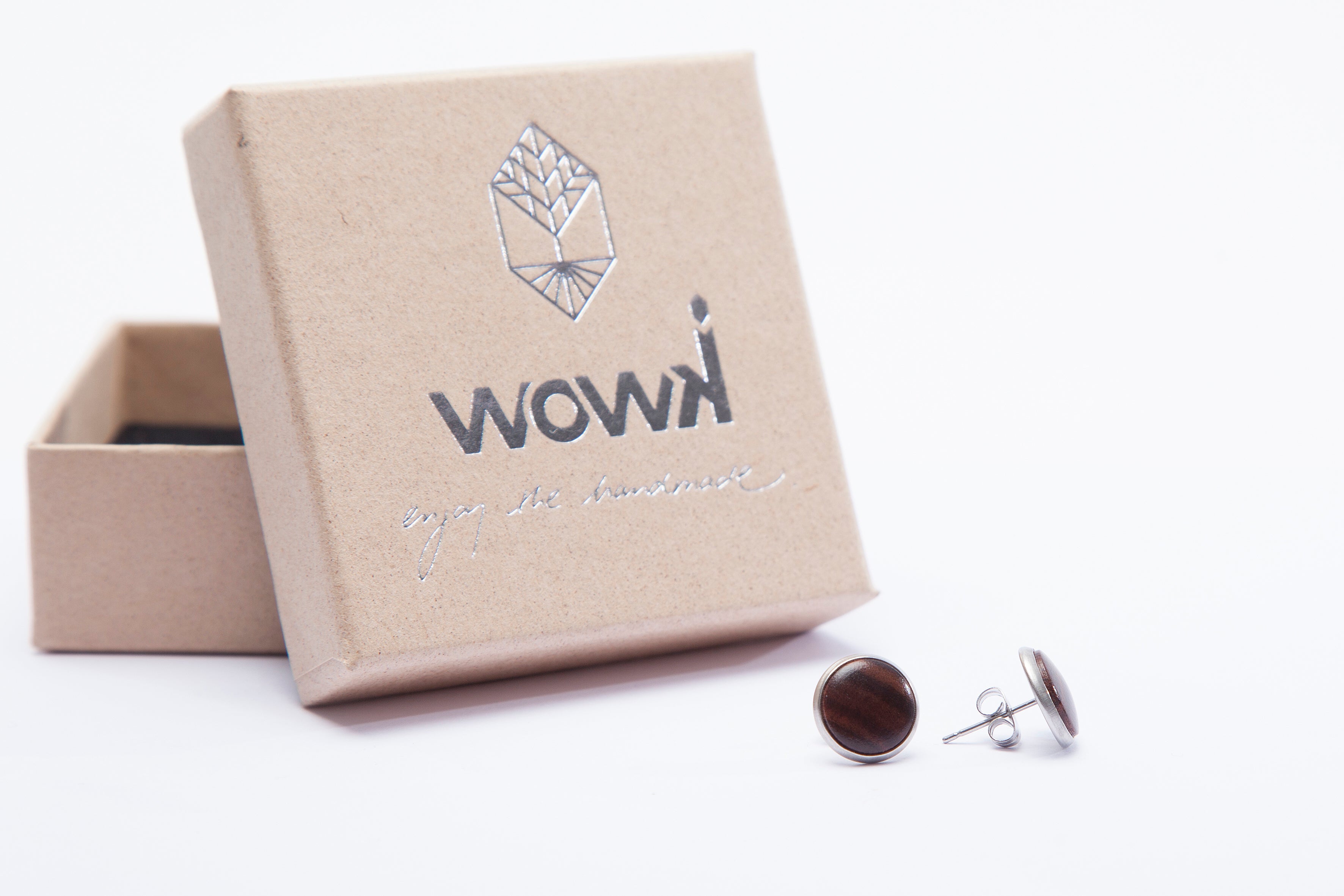 Ohrringe Silber mit Palisanderholz von wowki