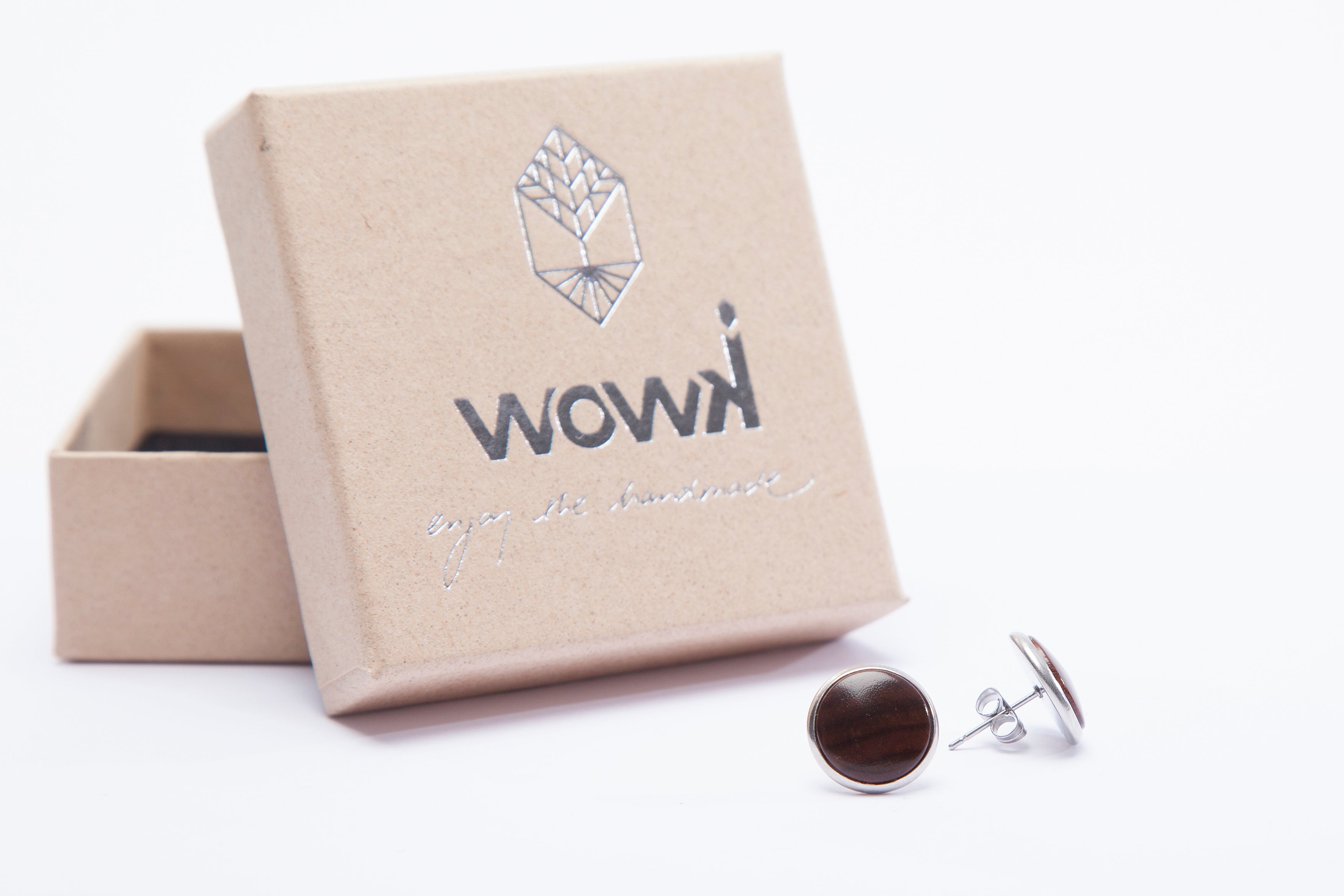 Ohrringe Silber mit Palisanderholz von wowki