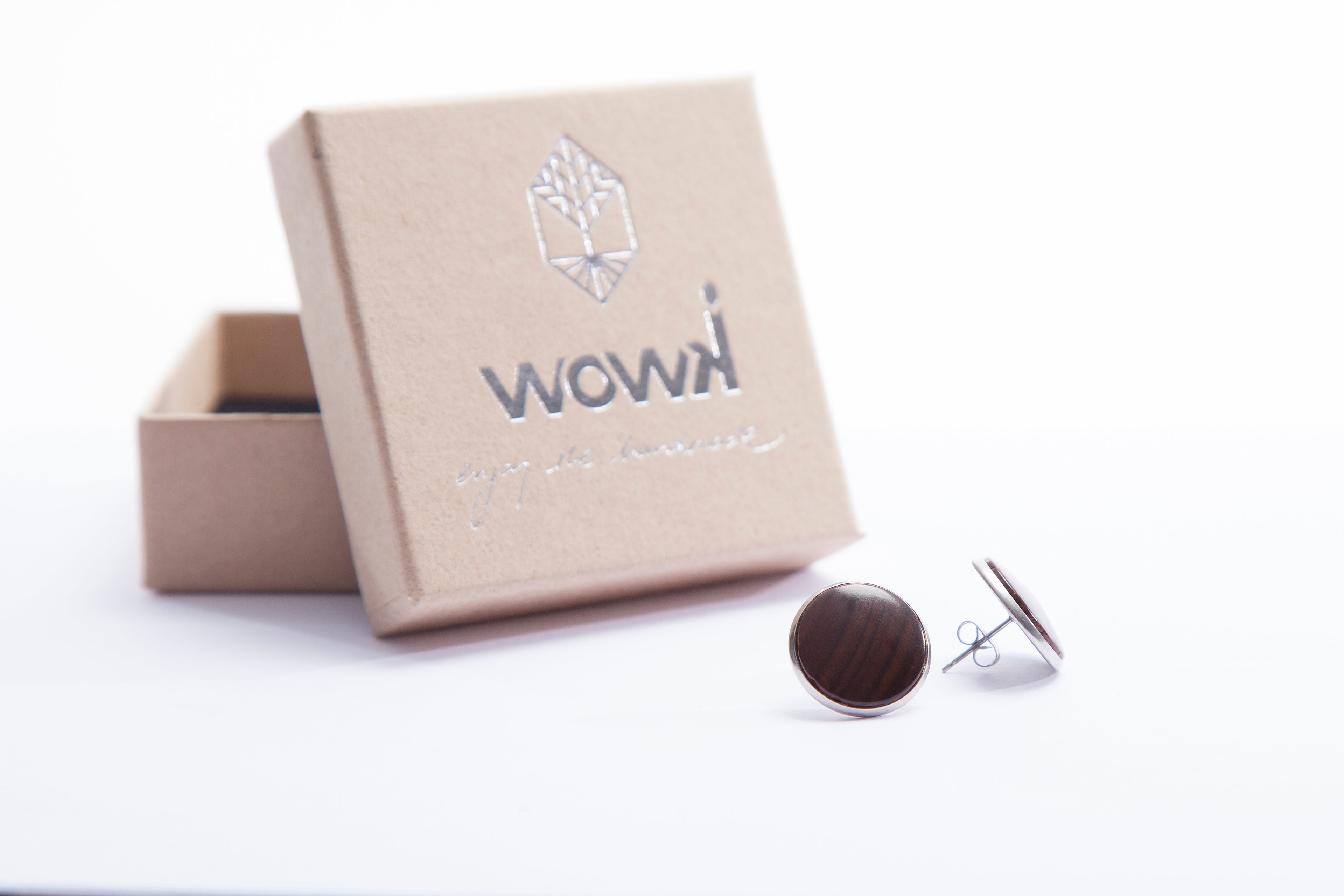 Ohrringe Silber mit Palisanderholz von wowki