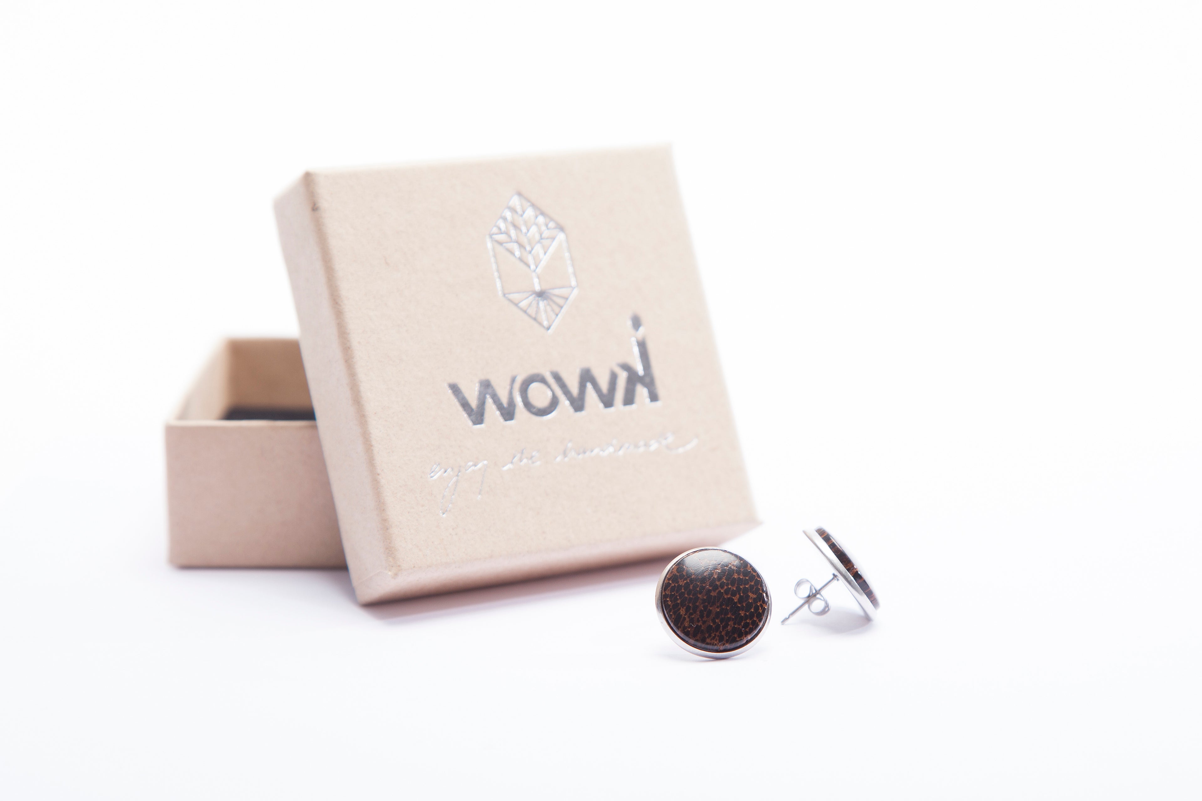 Ohrringe Silber mit dunklem Palmenholz von wowki