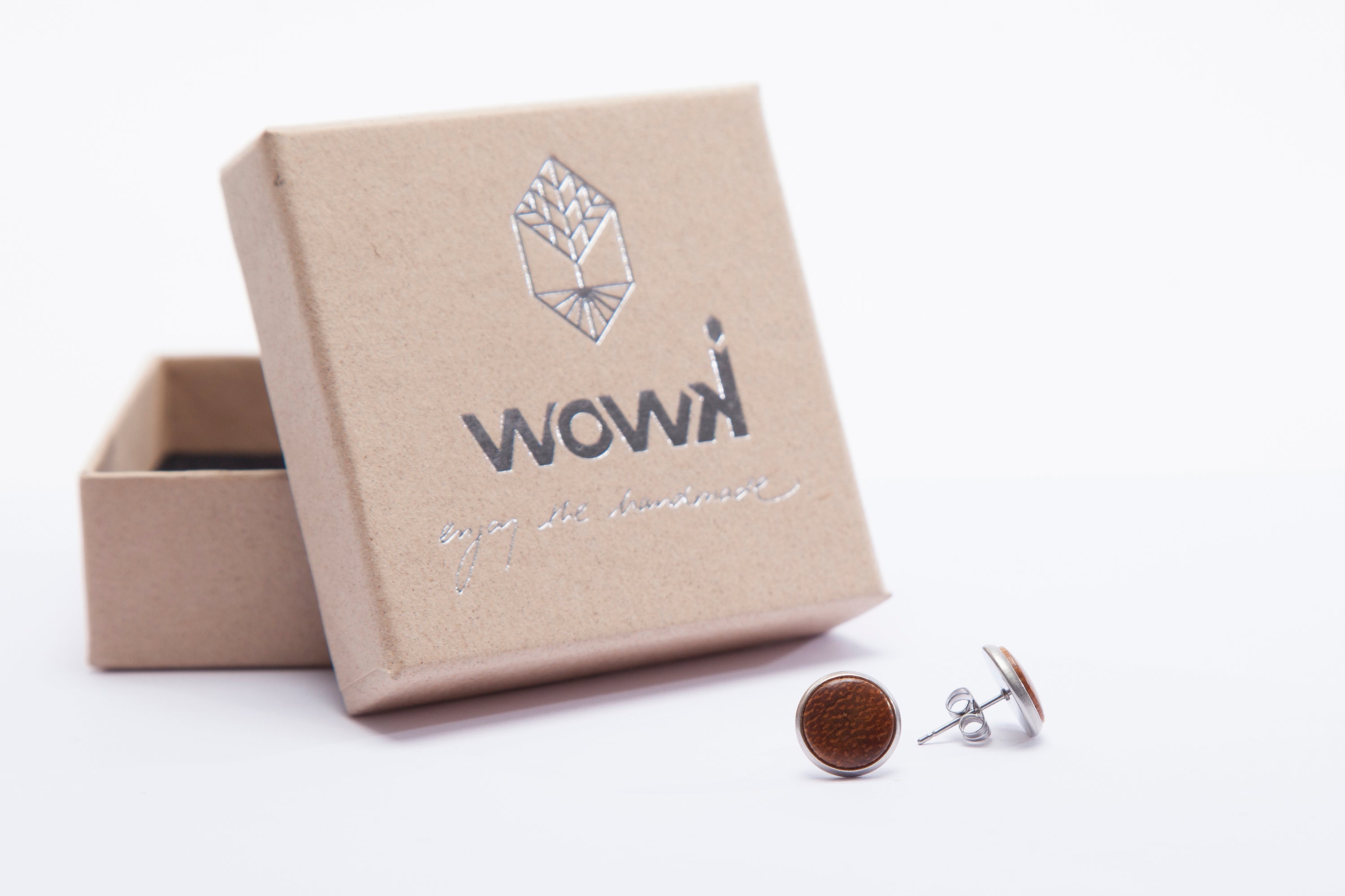 Ohrringe Silber mit Teakholz von wowki