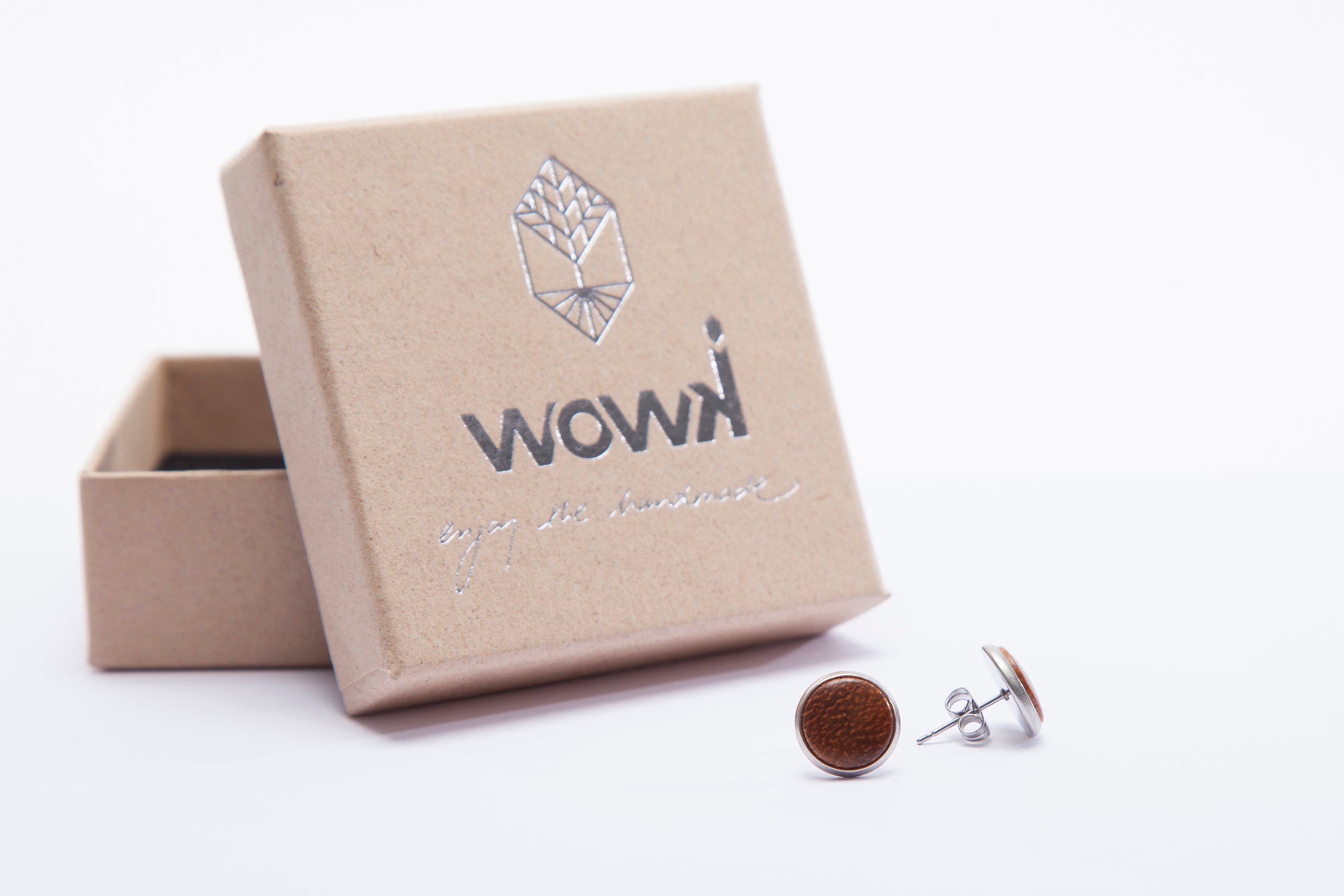 Ohrringe Silber mit Teakholz von wowki