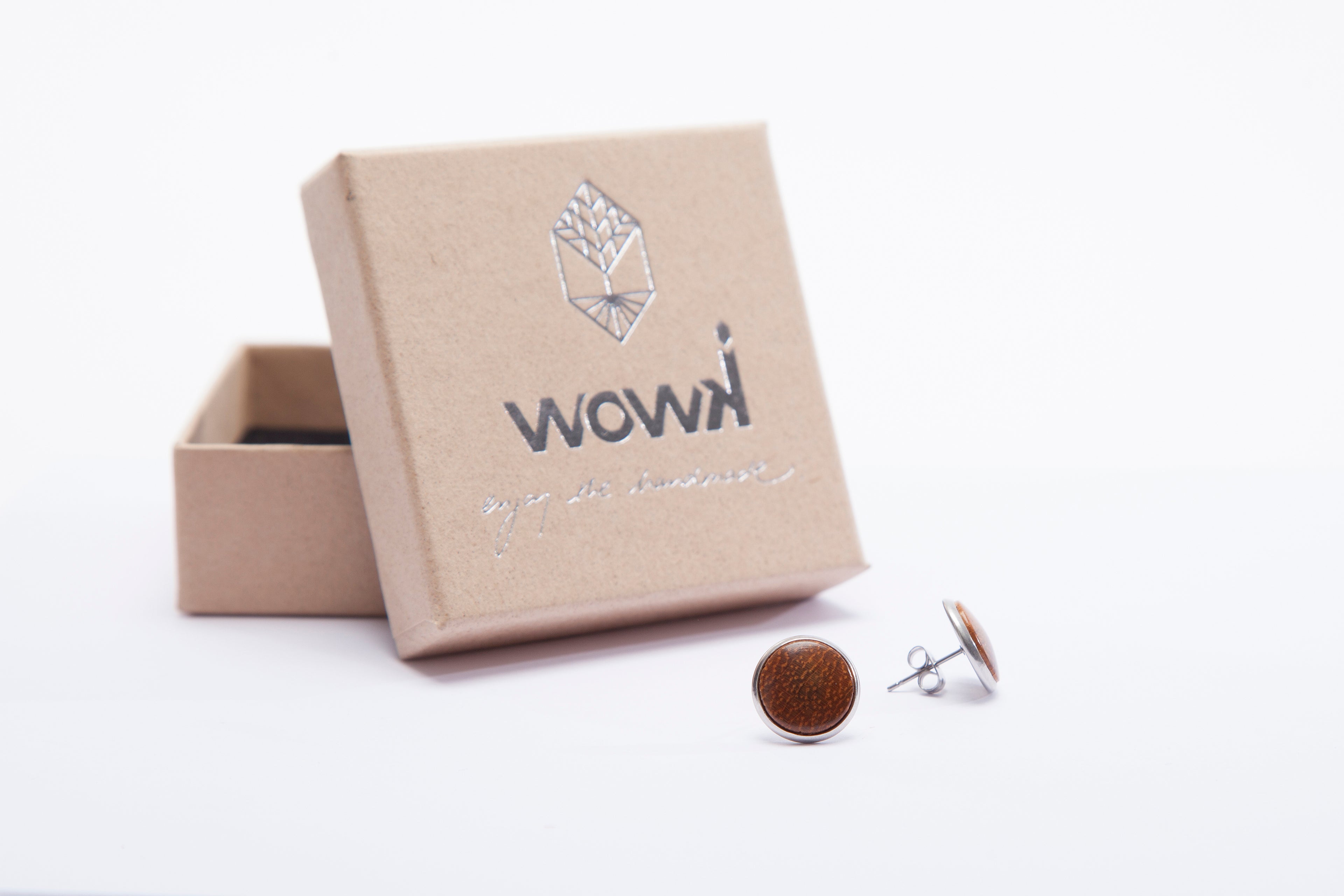 Ohrringe Silber mit Teakholz von wowki