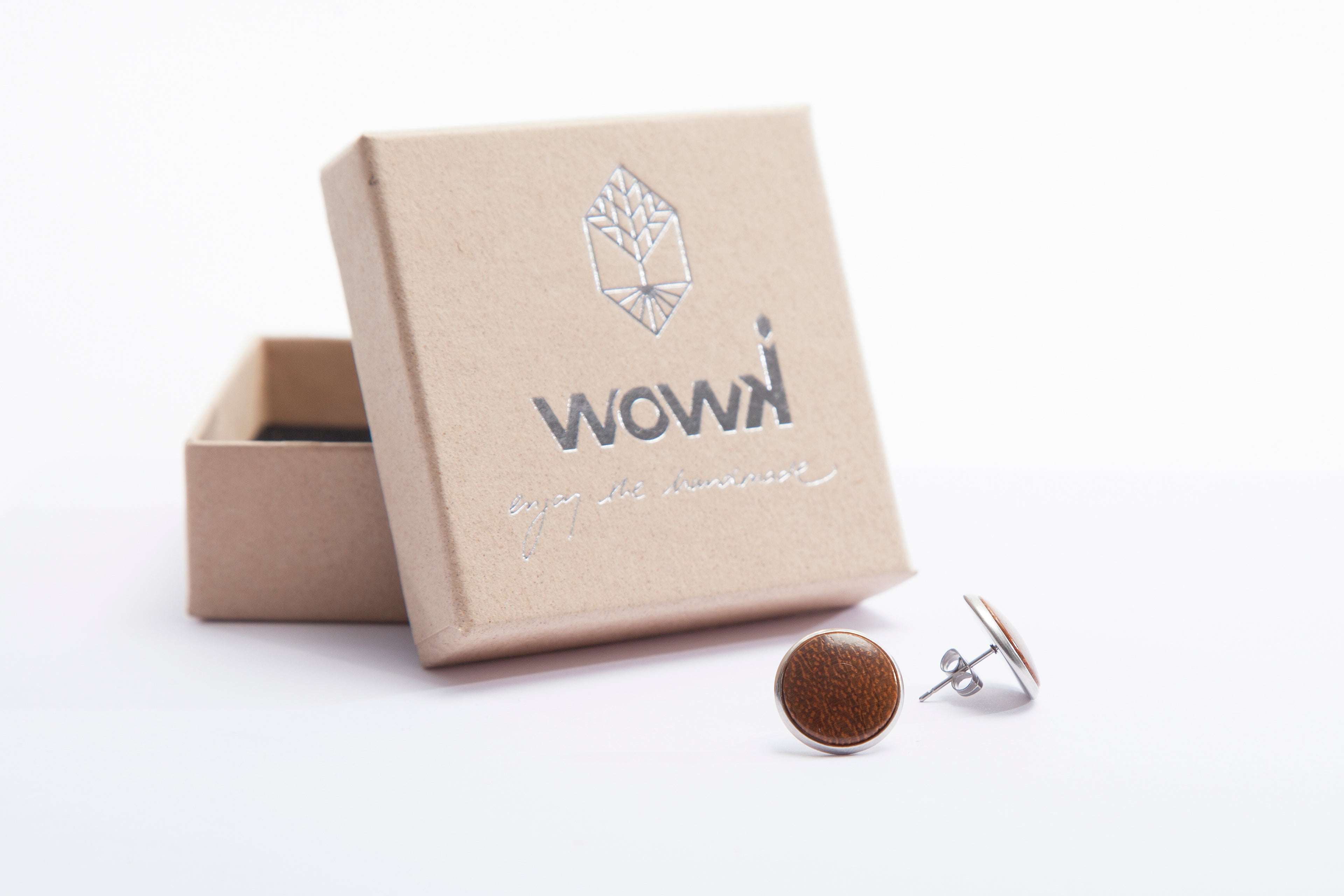 Ohrringe Silber mit Teakholz von wowki