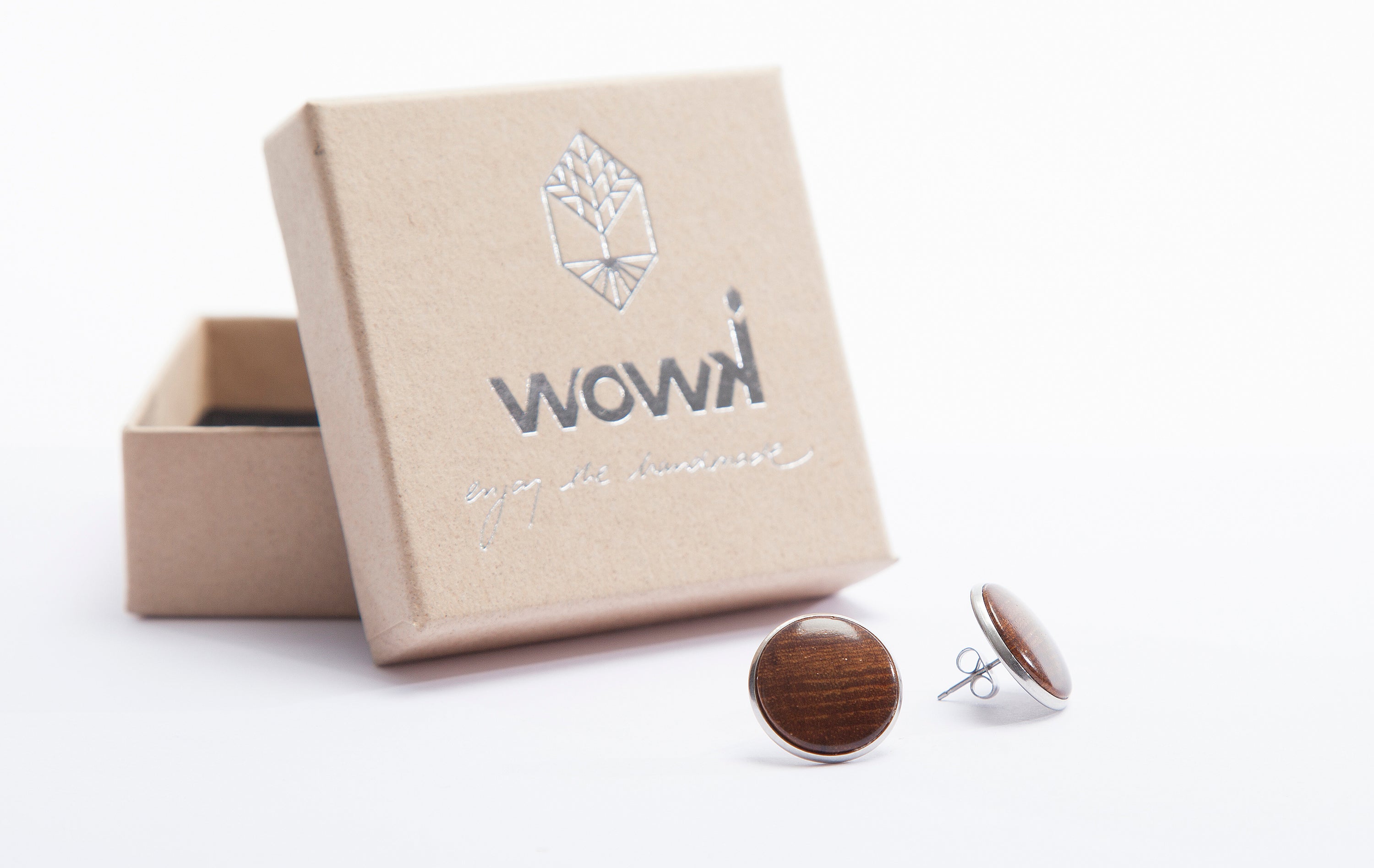 Ohrringe Silber mit Teakholz von wowki