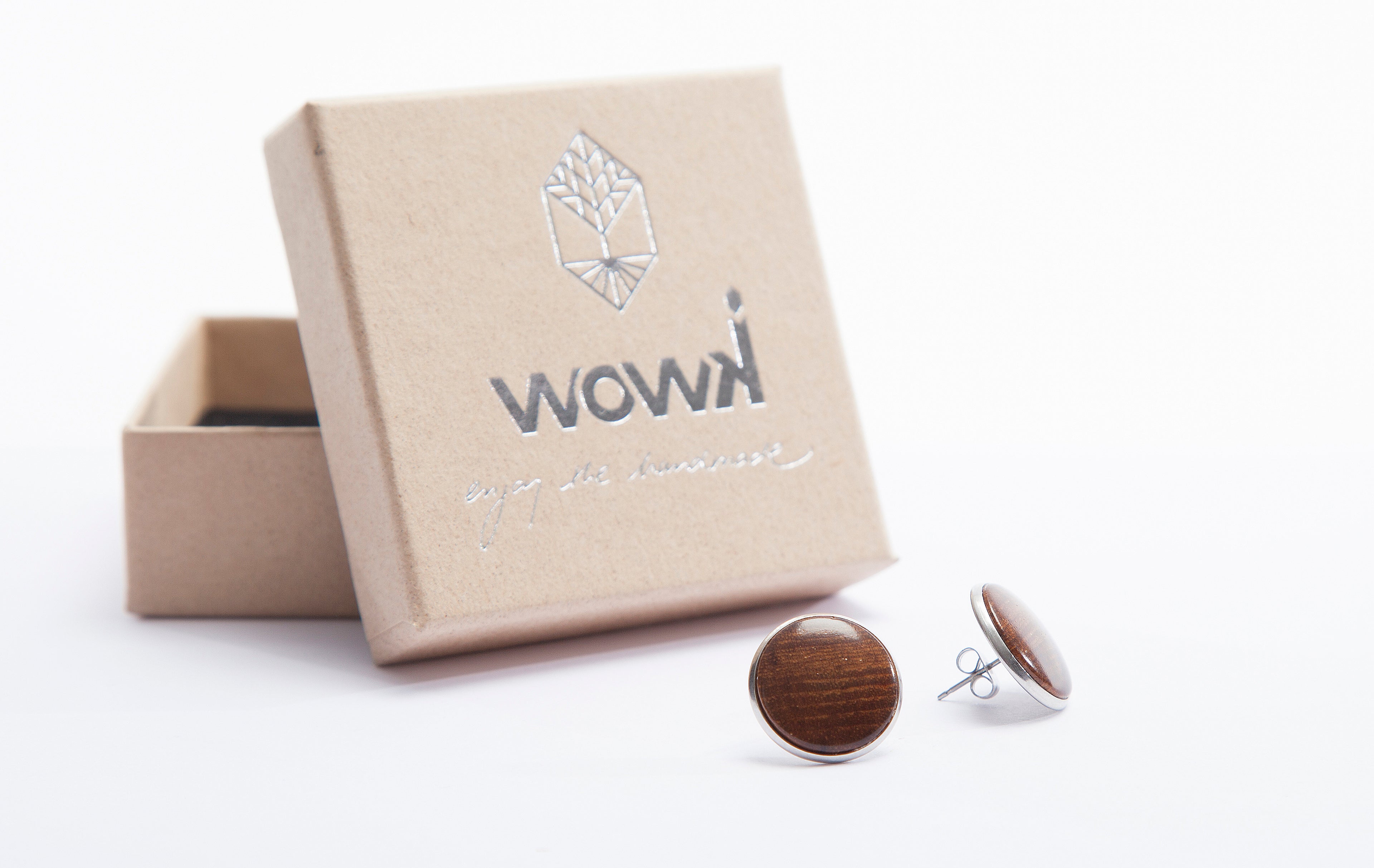 Ohrringe Silber mit Teakholz von wowki