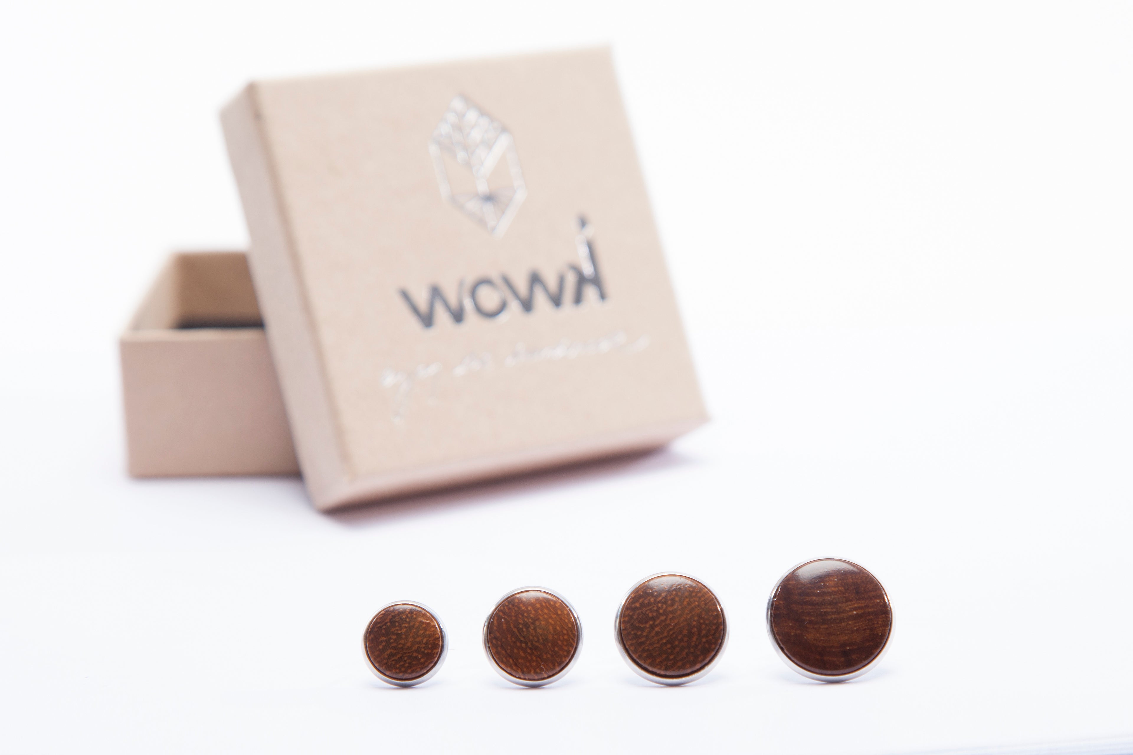 Ohrringe Silber mit Teakholz von wowki