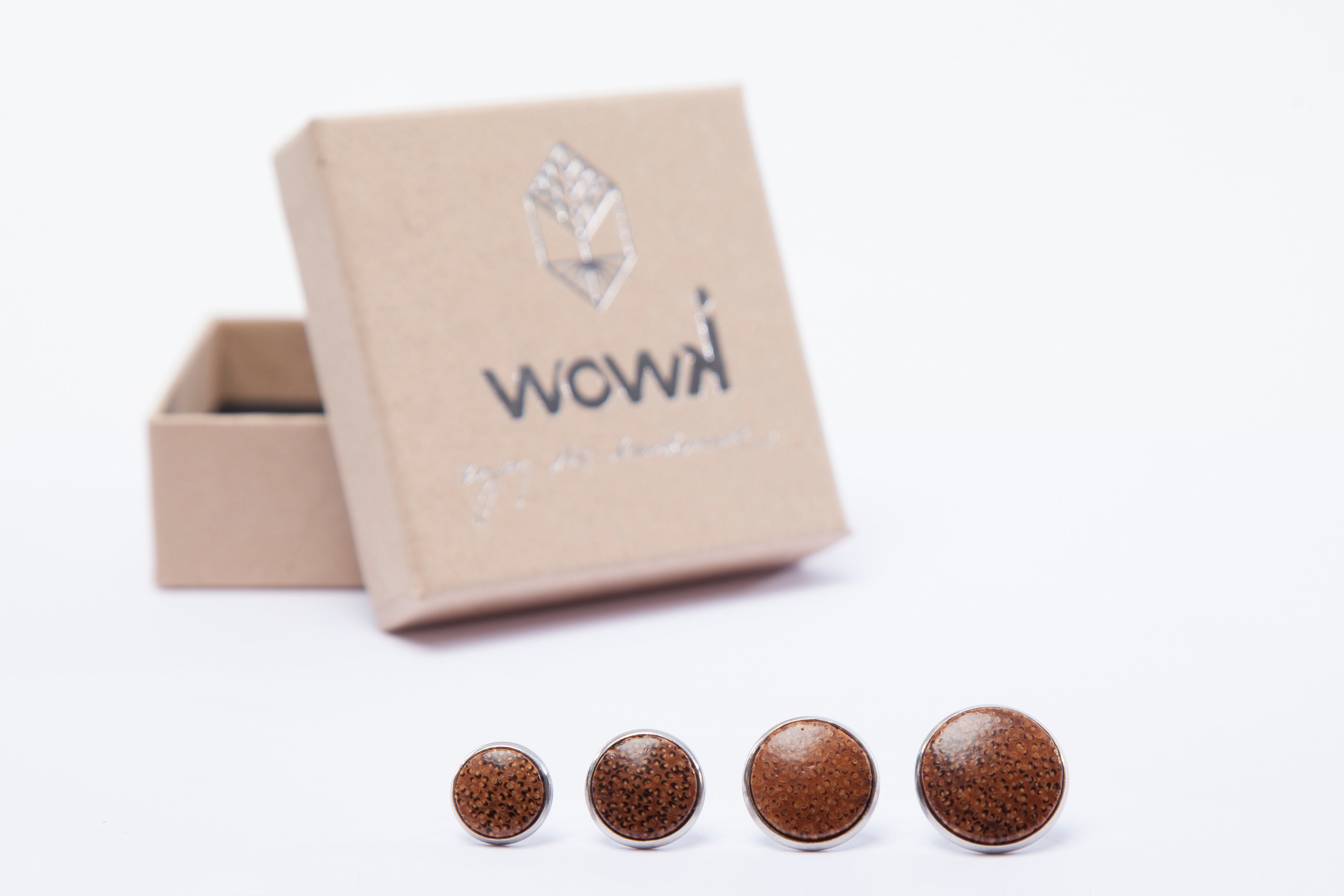 Ohrringe Silber mit hellem Palmenholz von wowki