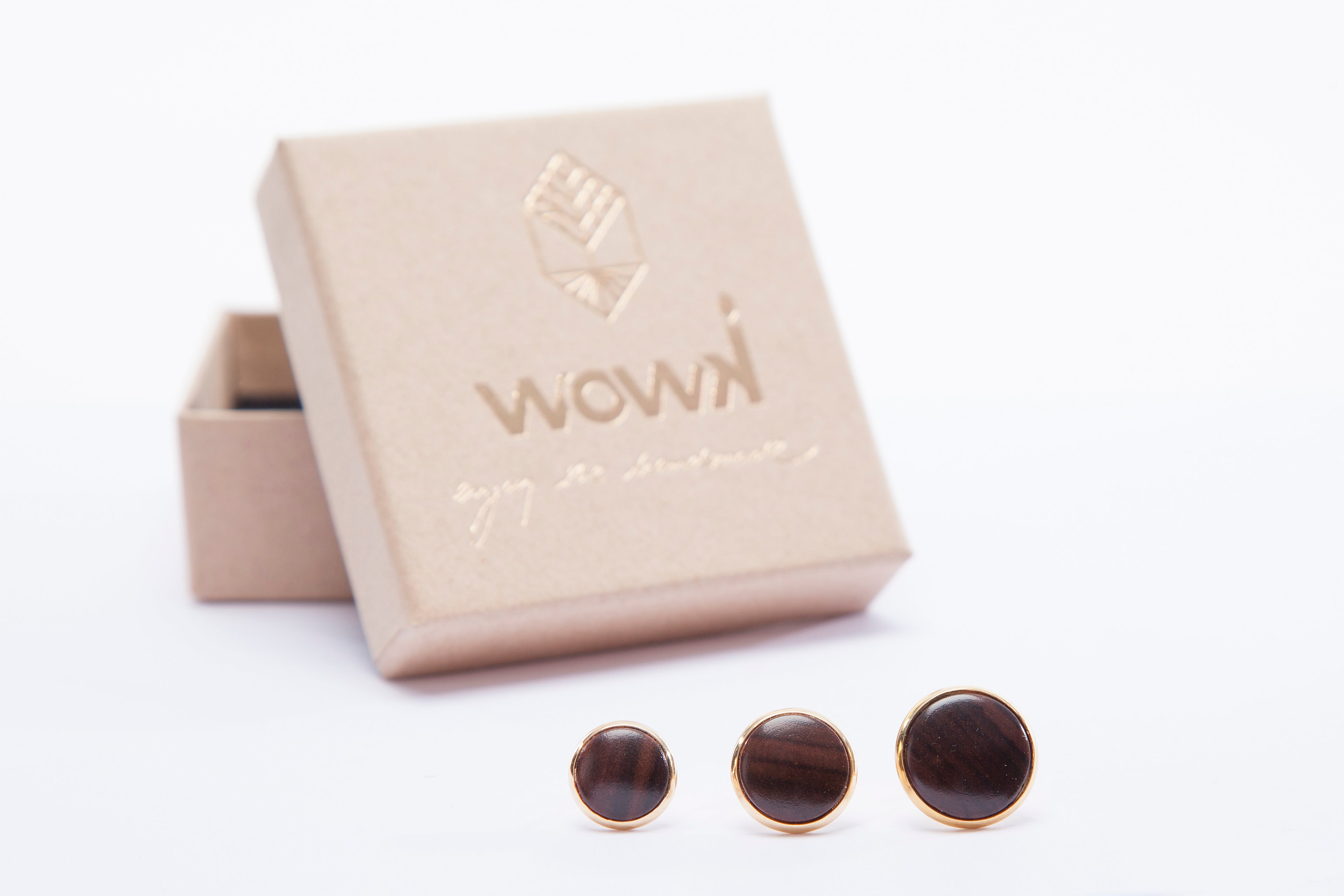 Ohrringe Gold mit Palisanderholz von wowki