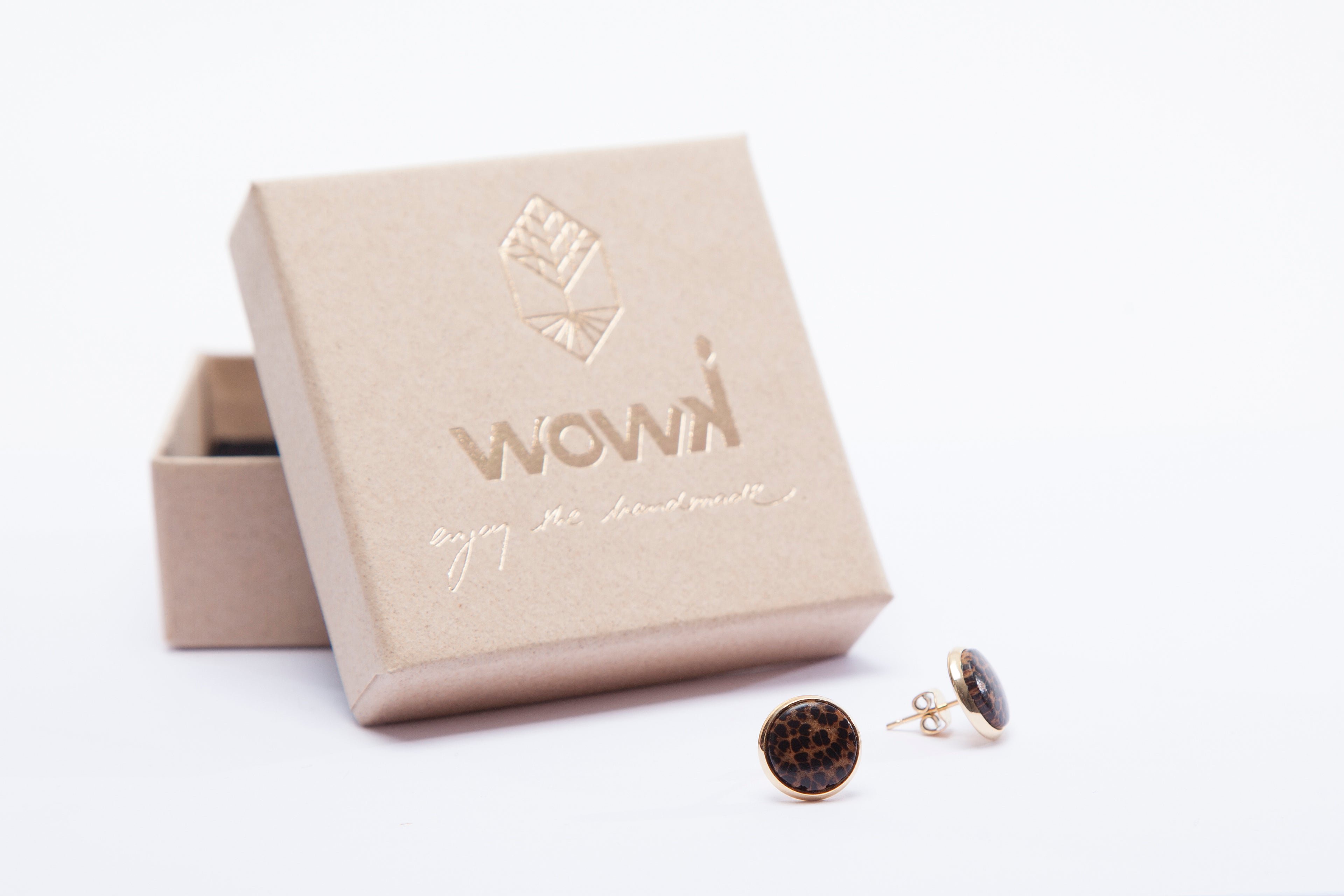 Ohrringe Gold mit dunklem Palmenholz von wowki