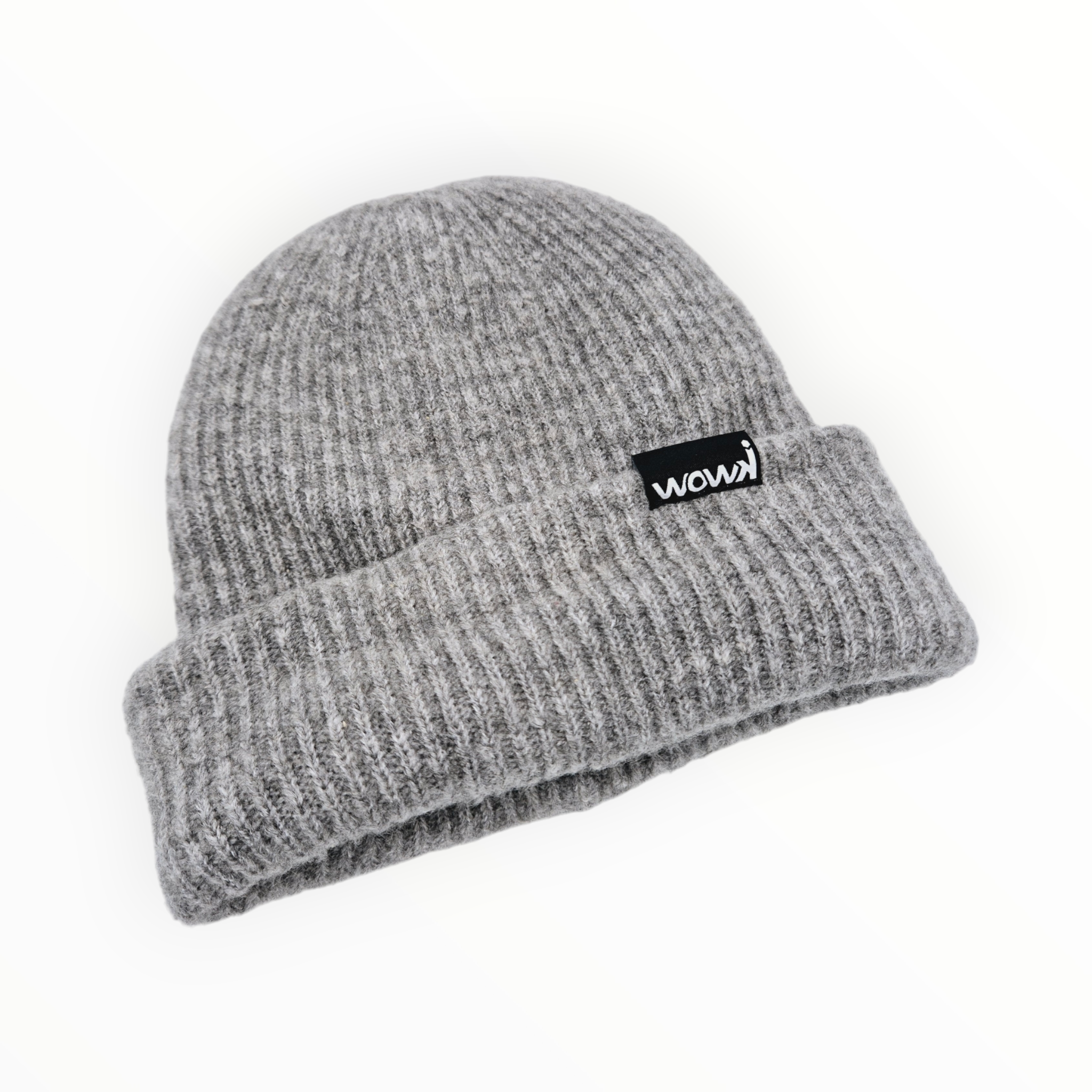 Arctic Luxe Ribbed Beanie von Wowki in Mausgrau