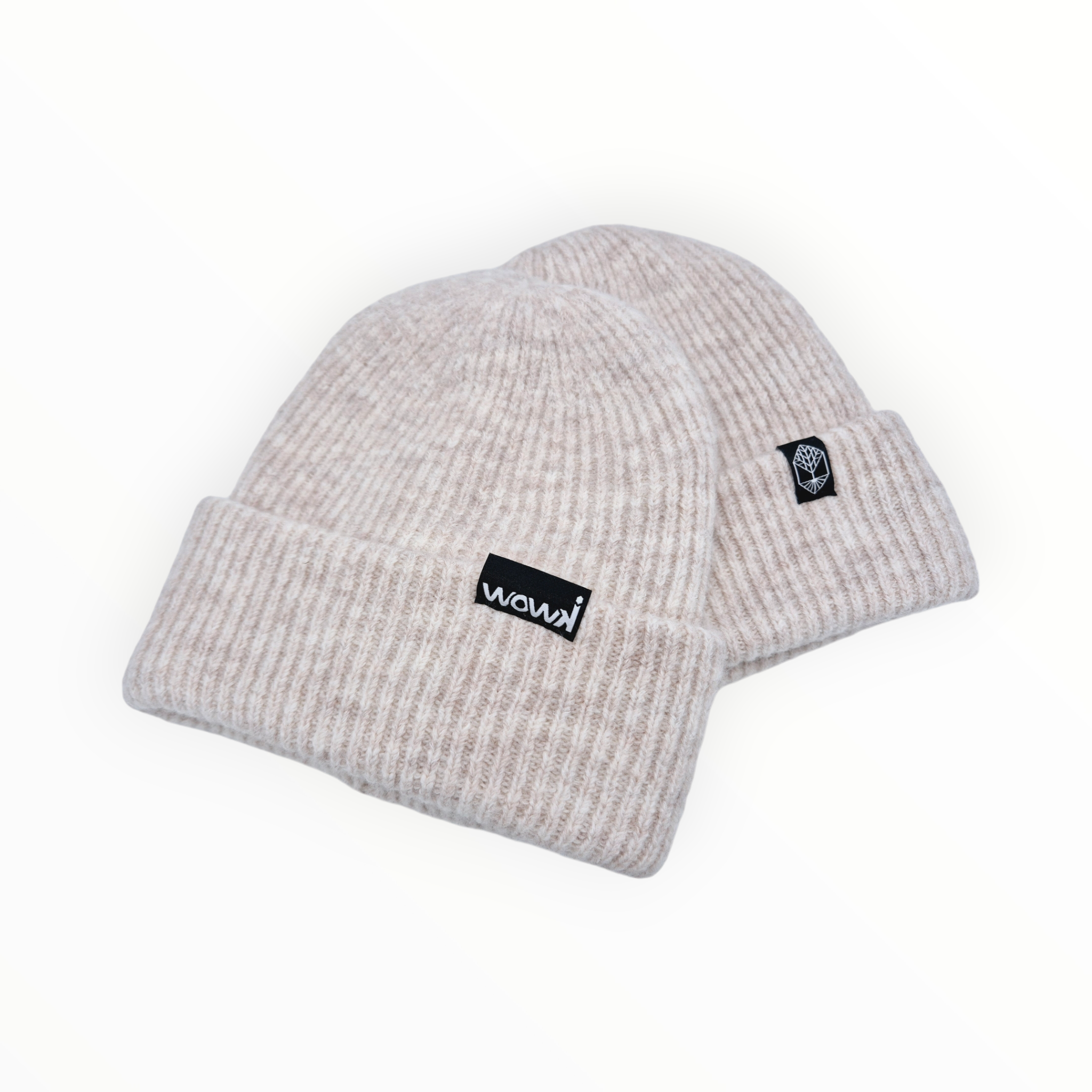 Arctic Luxe Ribbed Beanie von Wowki in Mandelcreme