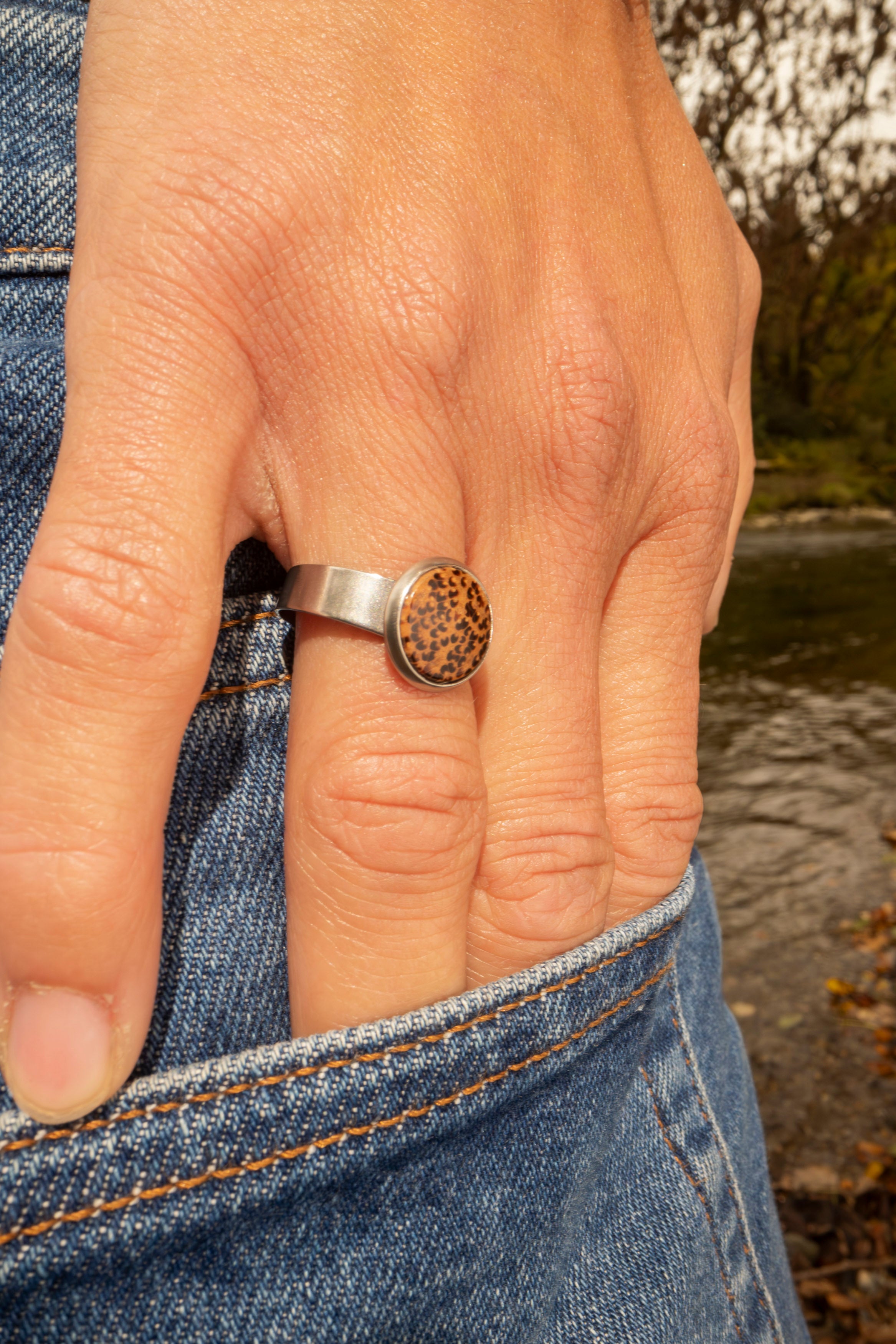 Ring Silber mit hellem Palmenholz von wowki