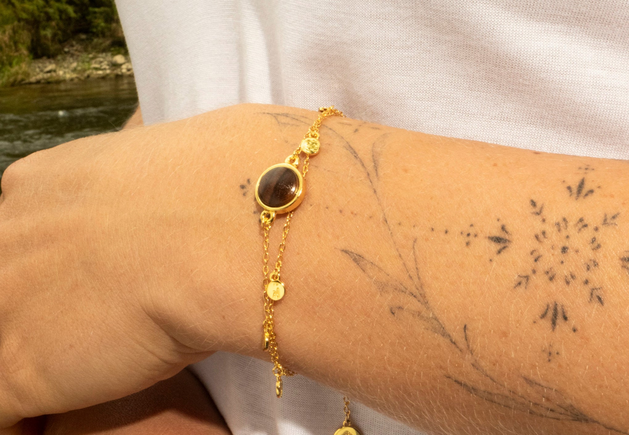 Armband mit Palisanderholz in 925 Silber (doppelt) von wowki