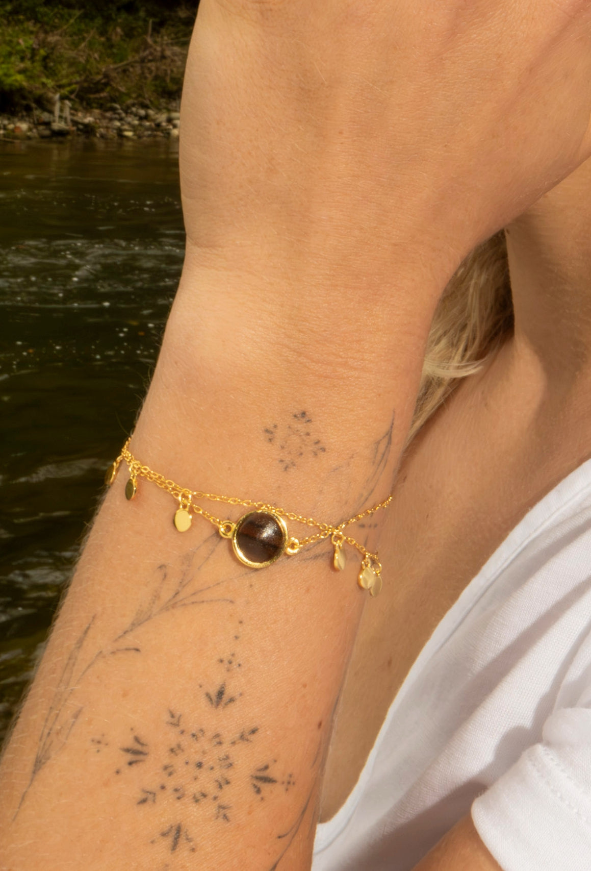 Armband mit Palisanderholz in 925 Silber (doppelt) von wowki