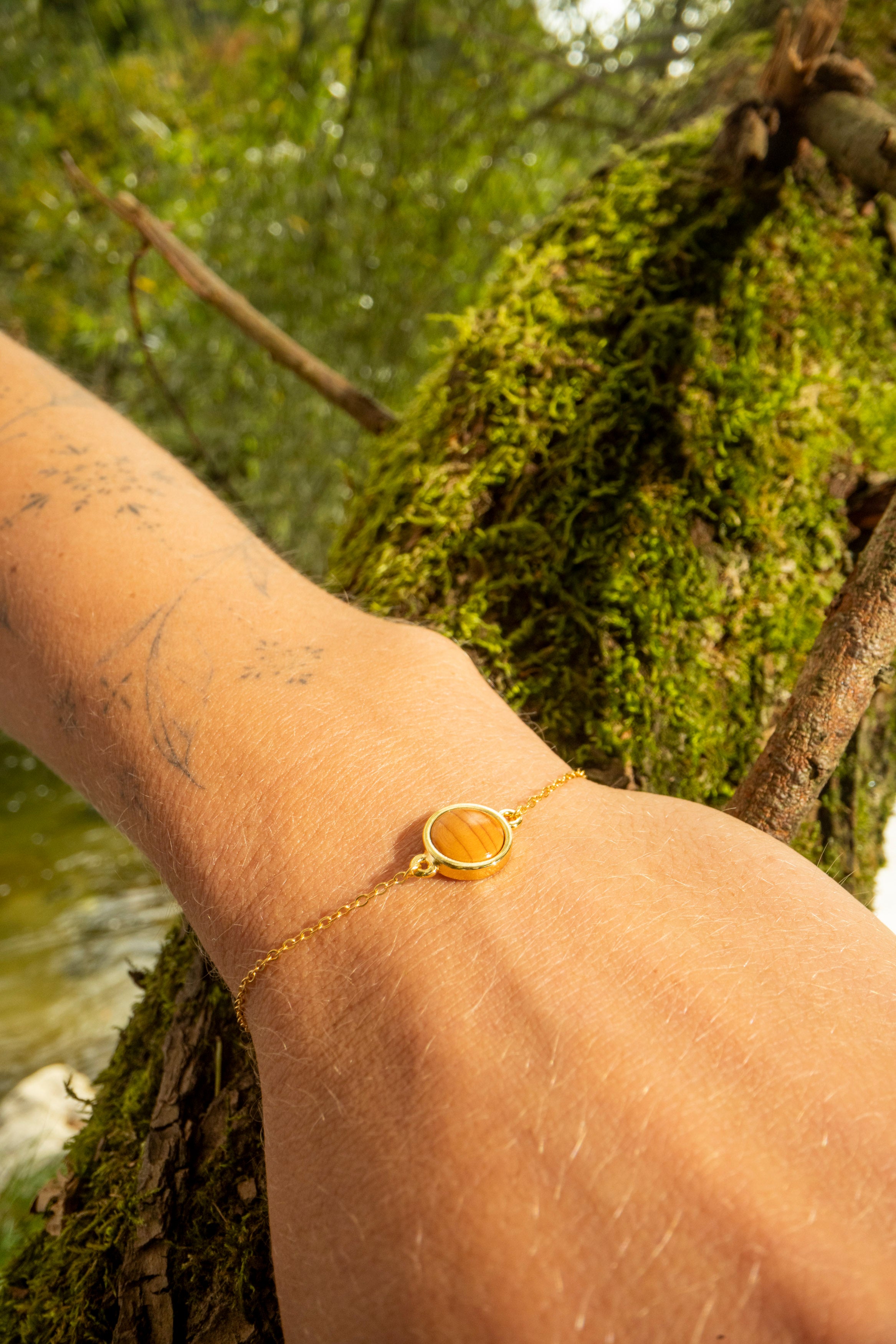 Armband mit Eibenholz in 925 Silber (einfach) von wowki