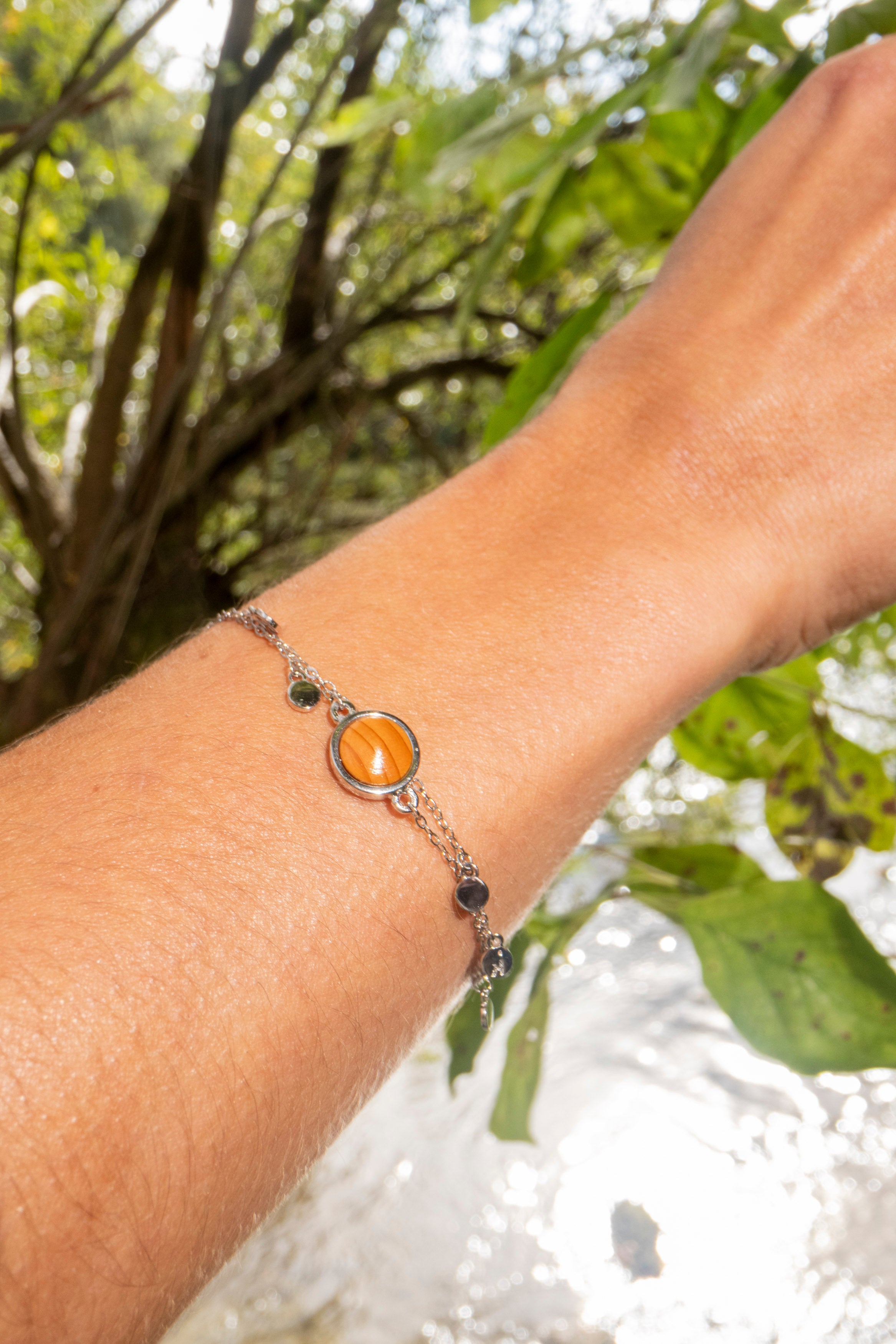 Armband mit Eibenholz in 925 Silber (doppelt) von wowki