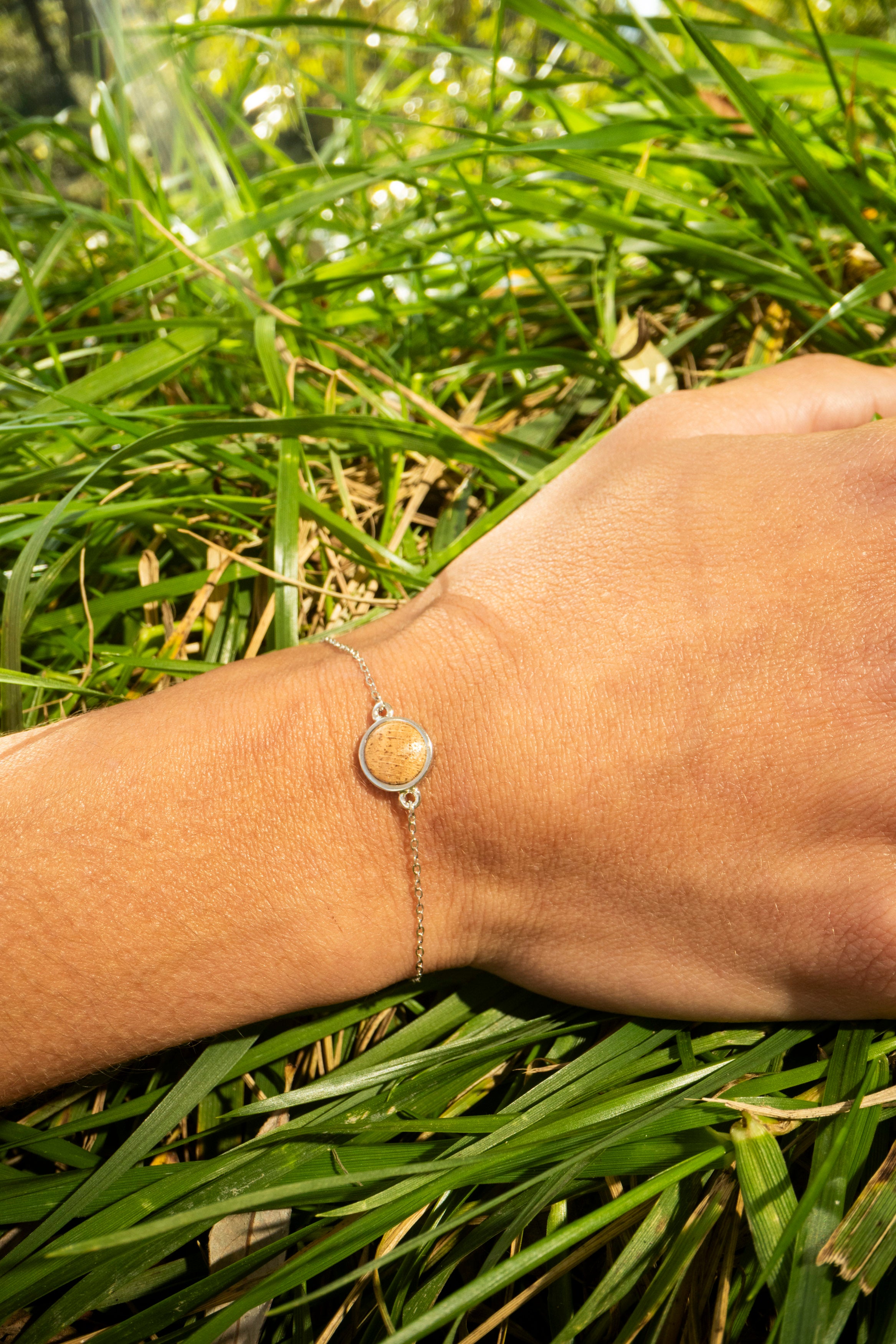 Armband mit Eichenholz in 925 Silber (einfach) von wowki