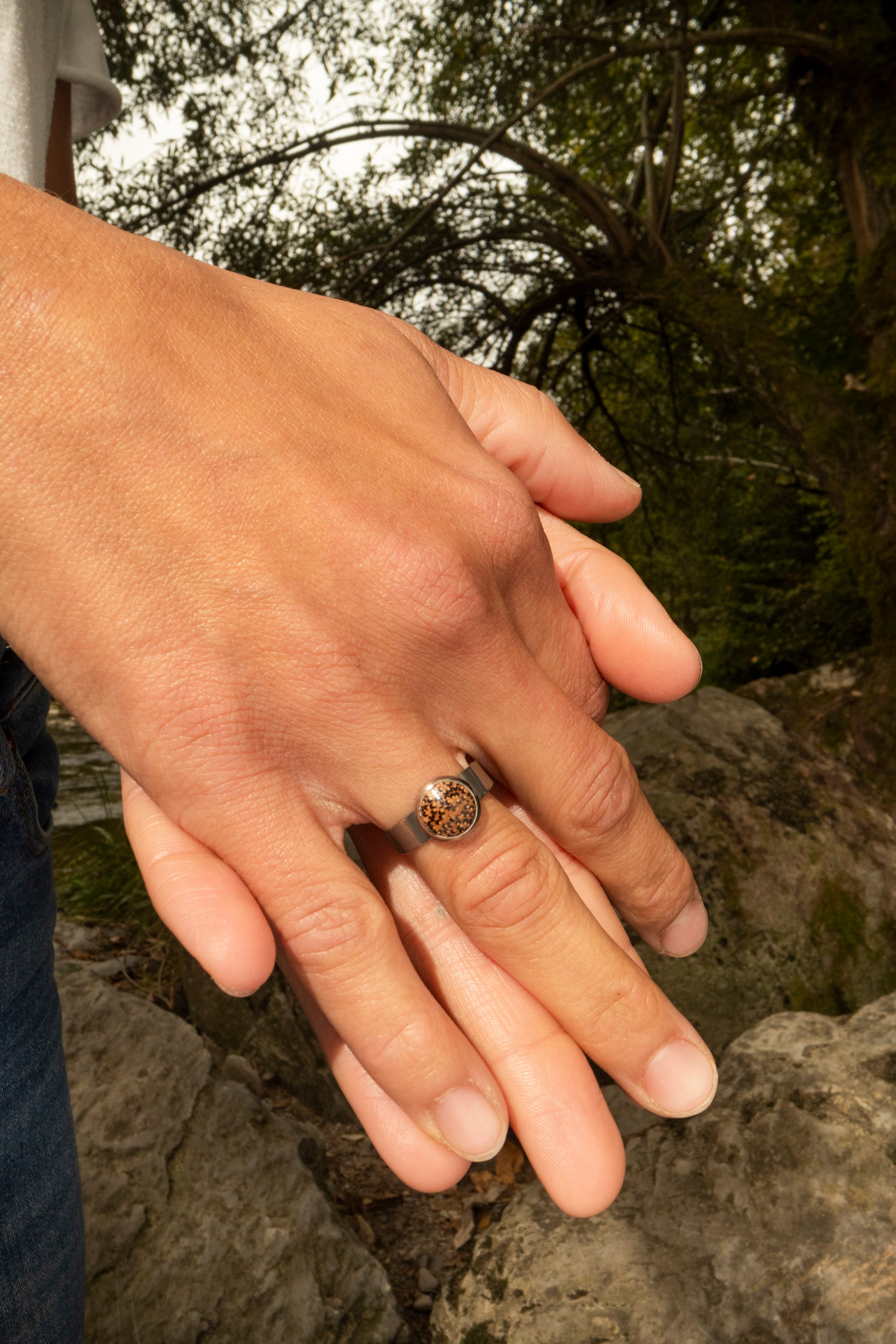 Ring Silber mit hellem Palmenholz von wowki