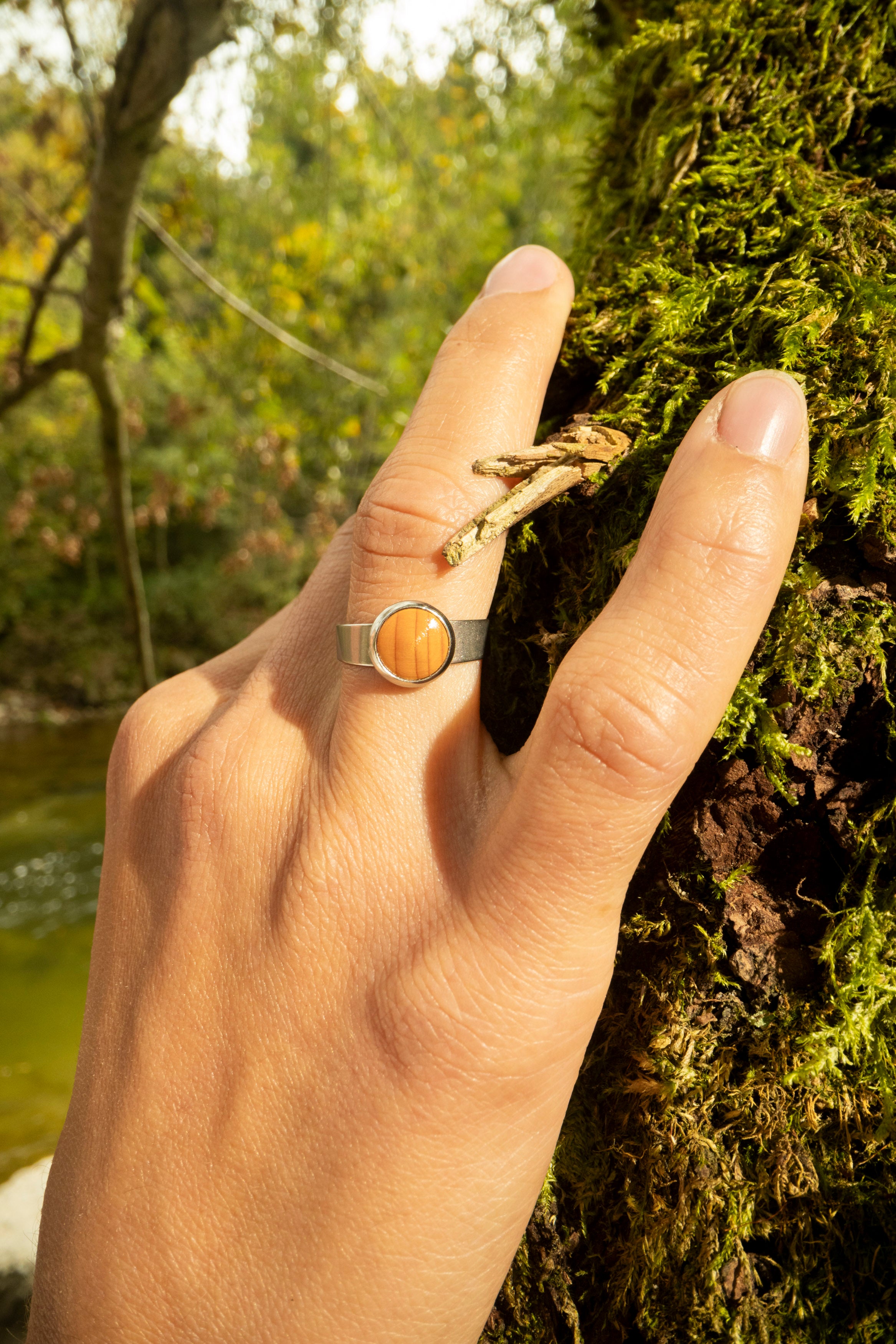 Ring Silber mit Eibenholz von wowki