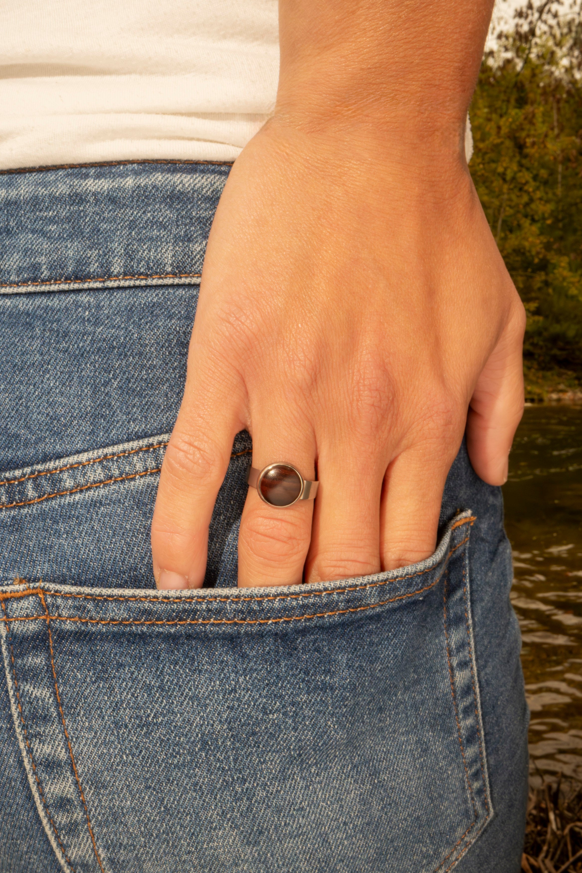 Ring Silber mit Palisanderholz von wowki