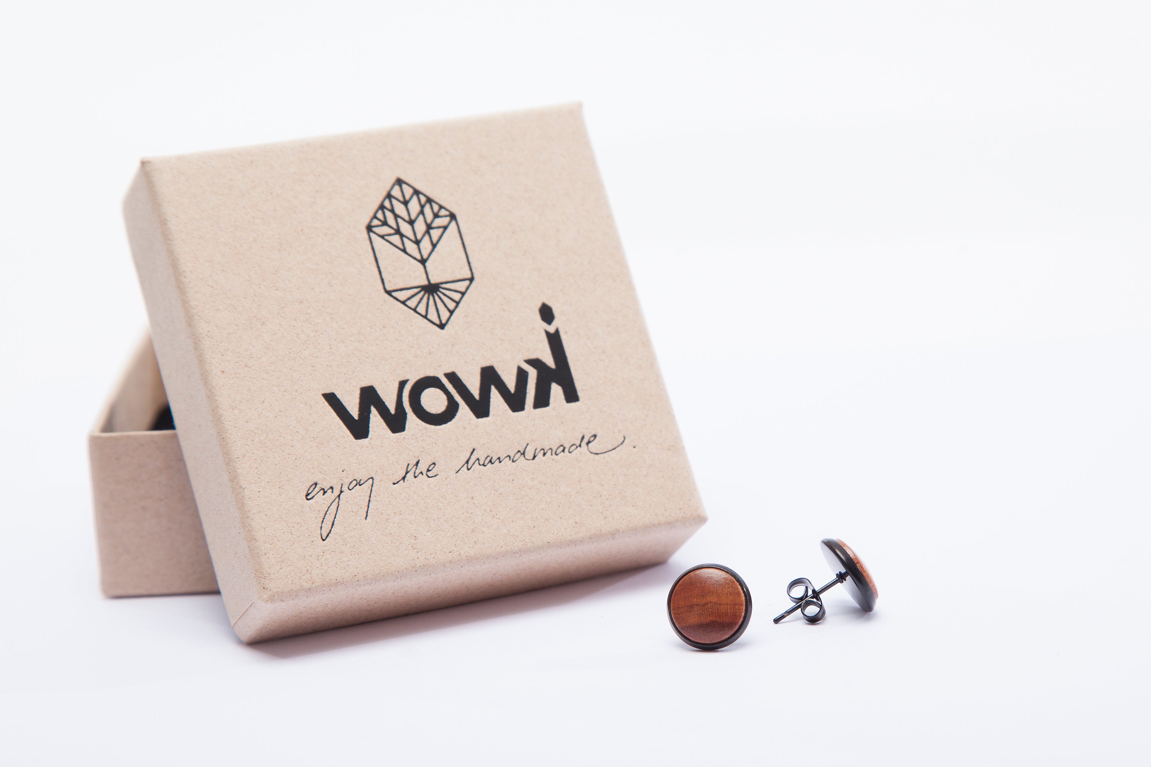 Ohrringe schwarz mit Pflaumenholz von wowki