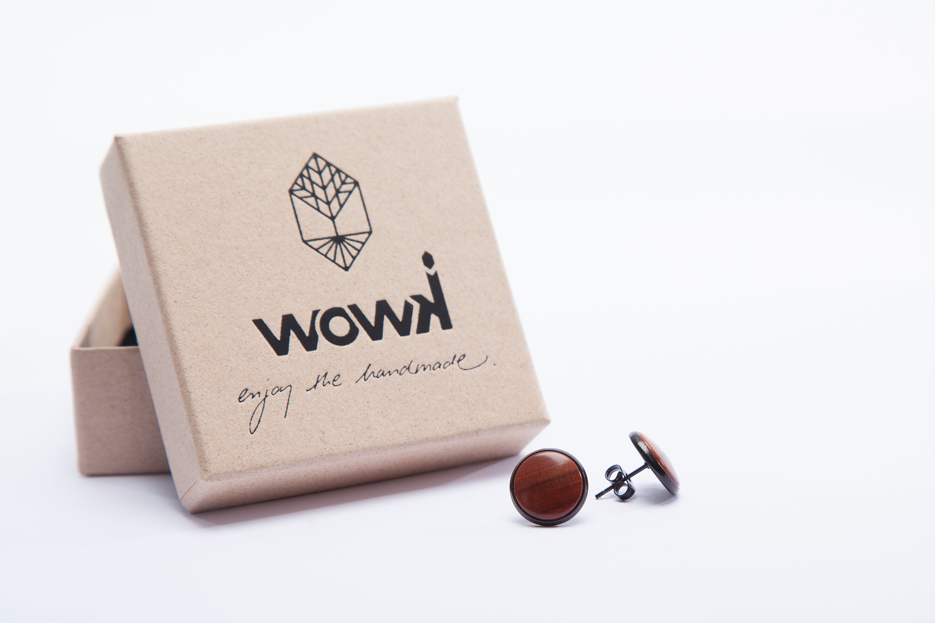 Ohrringe schwarz mit Pflaumenholz von wowki