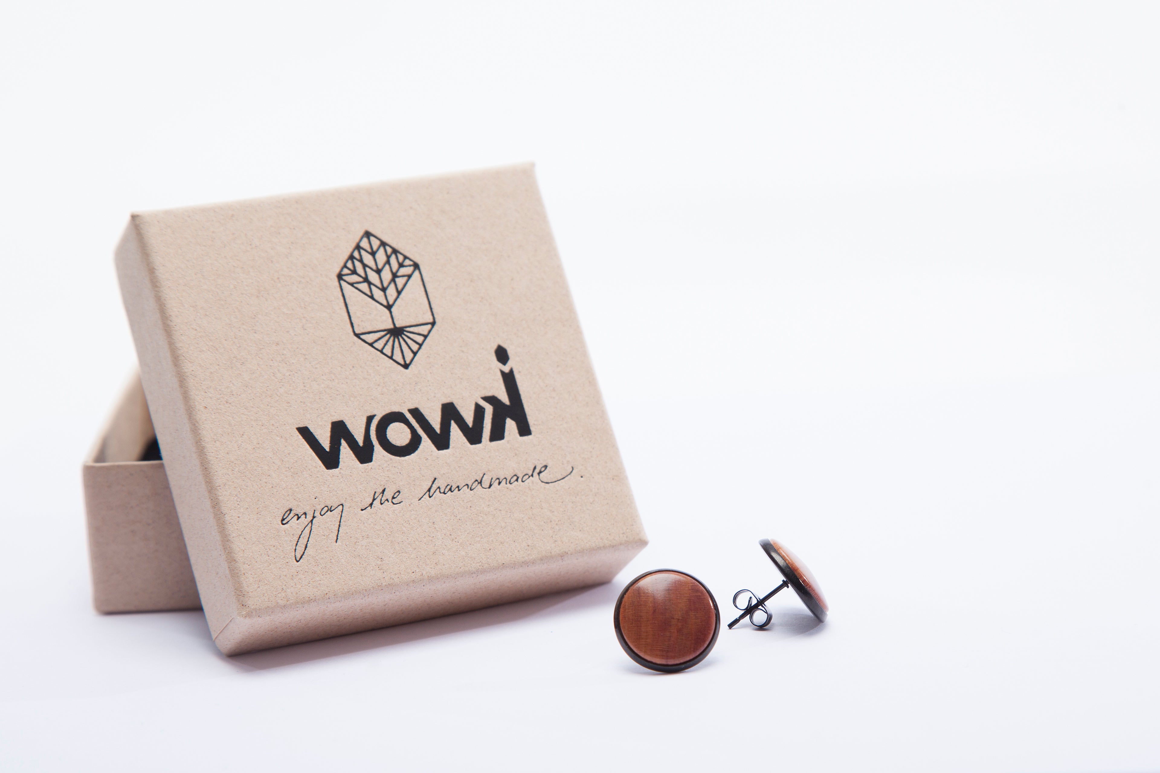 Ohrringe schwarz mit Pflaumenholz von wowki