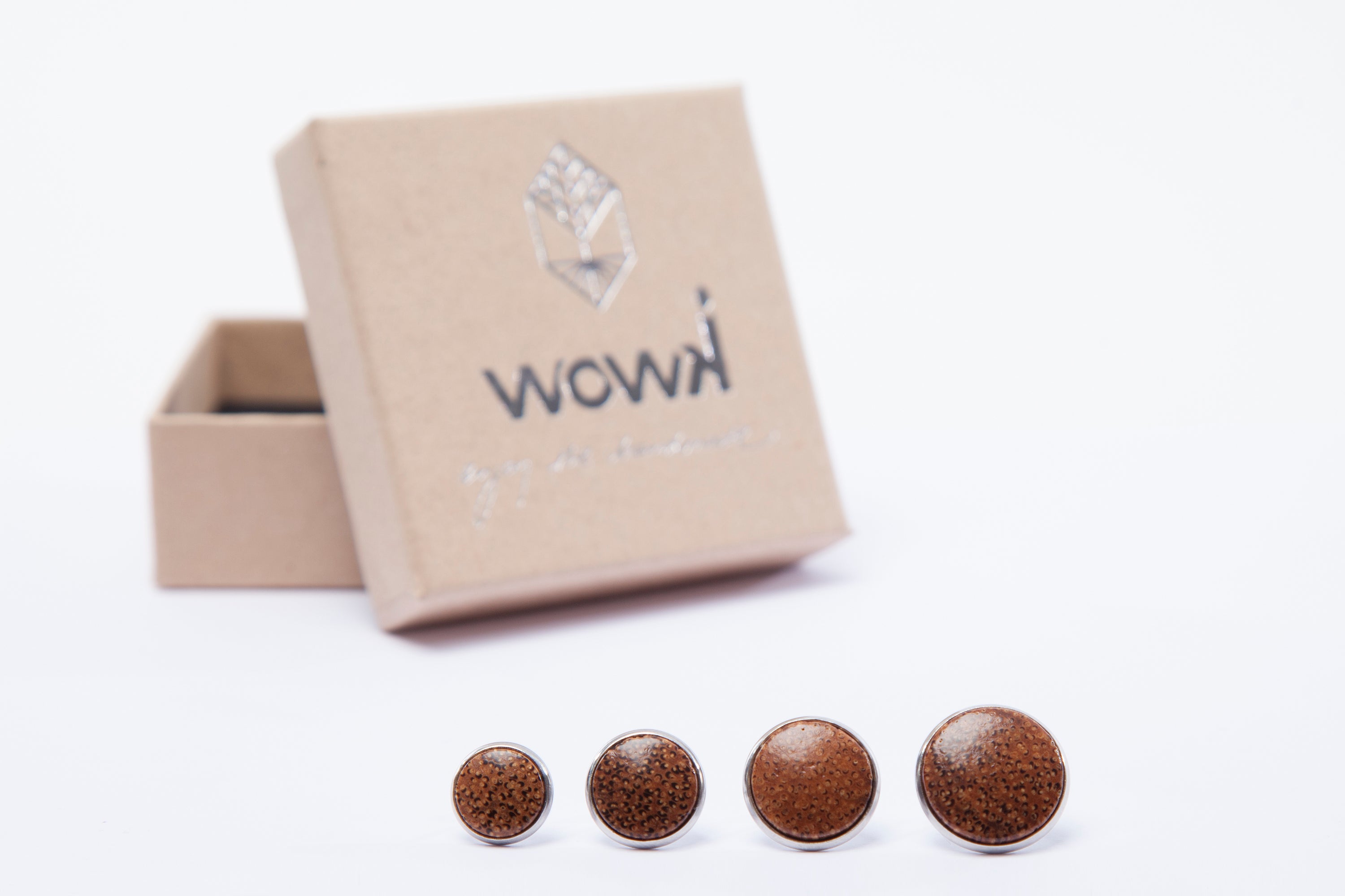 Ohrringe Silber mit hellem Palmenholz von wowki
